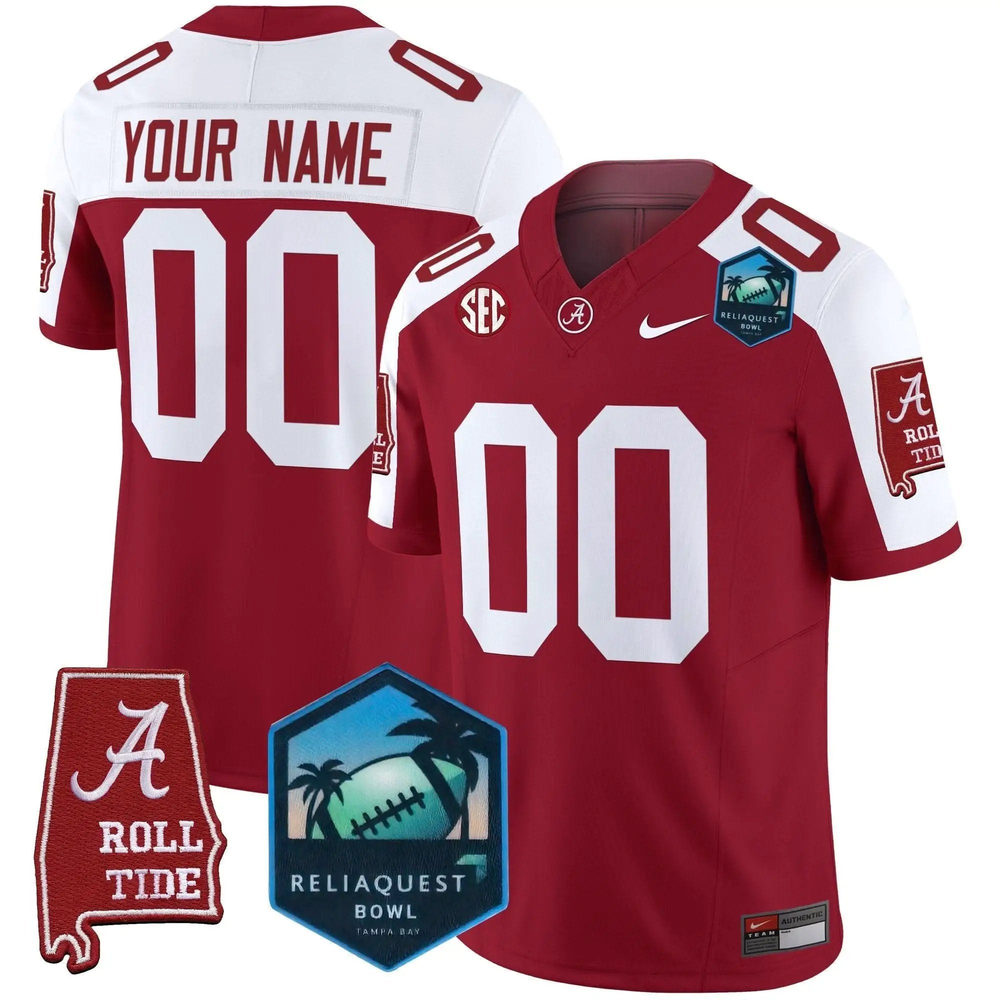 ACT 2025 ReliaQuest Bowl Patch Vapor Limited Custom Jersey by Alabama Crimson Tide