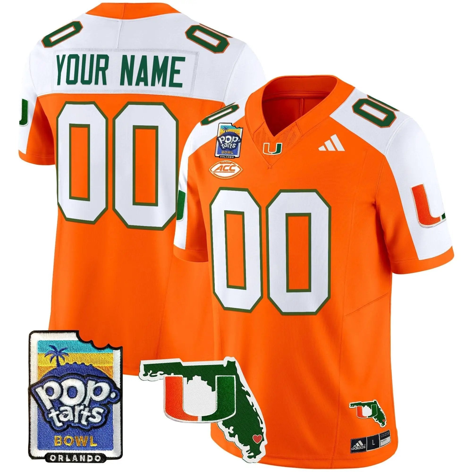 MH 2025 PopTarts Bowl Patch Vapor Limited Custom Jersey by Miami Hurricanes