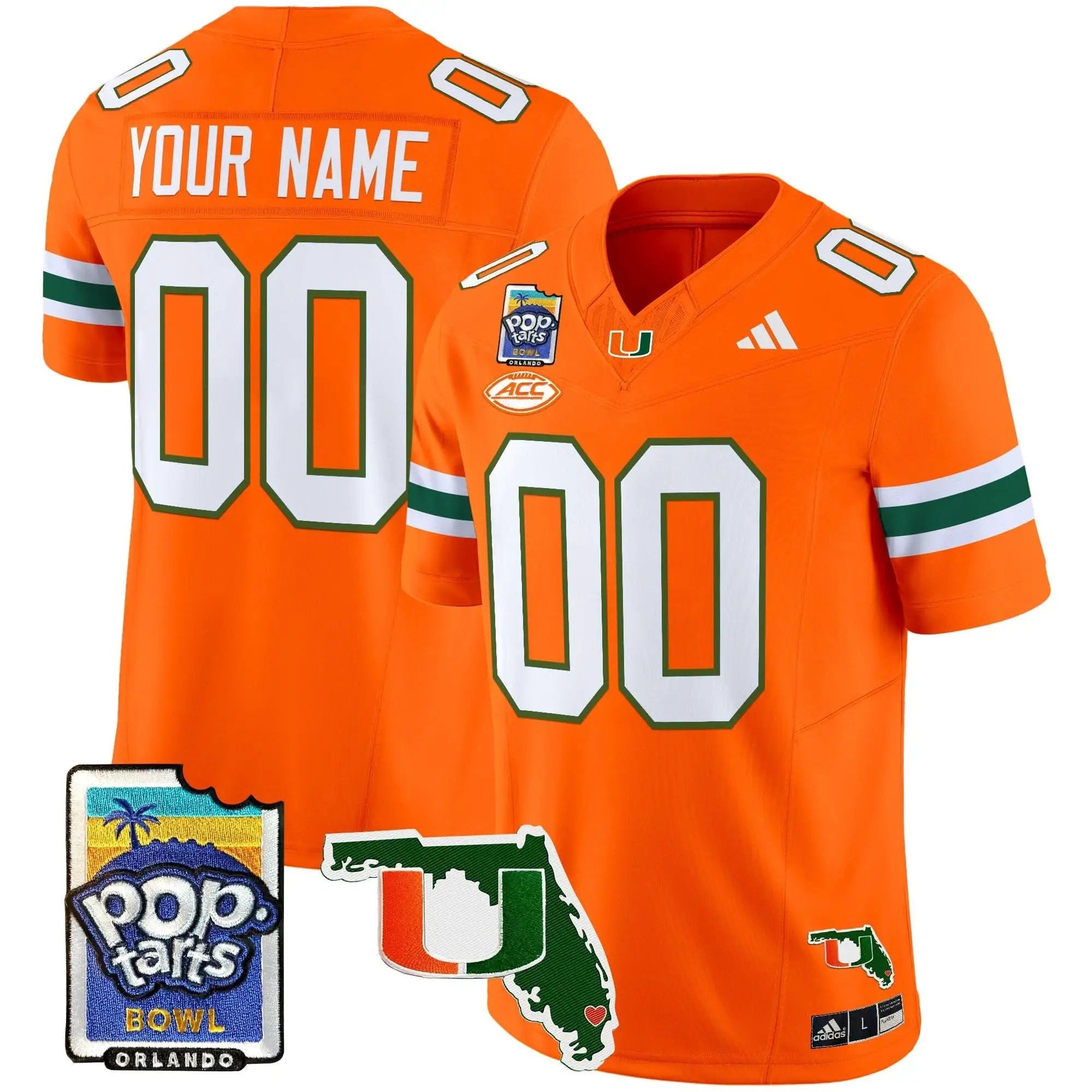 MH 2025 PopTarts Bowl Patch Vapor Limited Custom Jersey by Miami Hurricanes