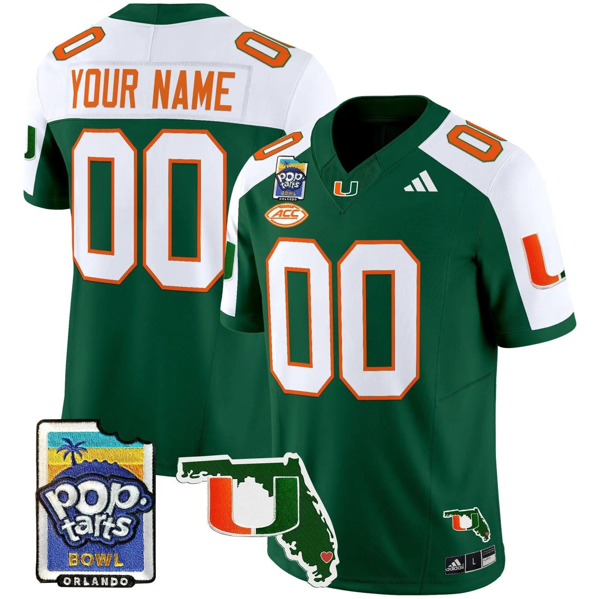MH 2025 PopTarts Bowl Patch Vapor Limited Custom Jersey by Miami Hurricanes