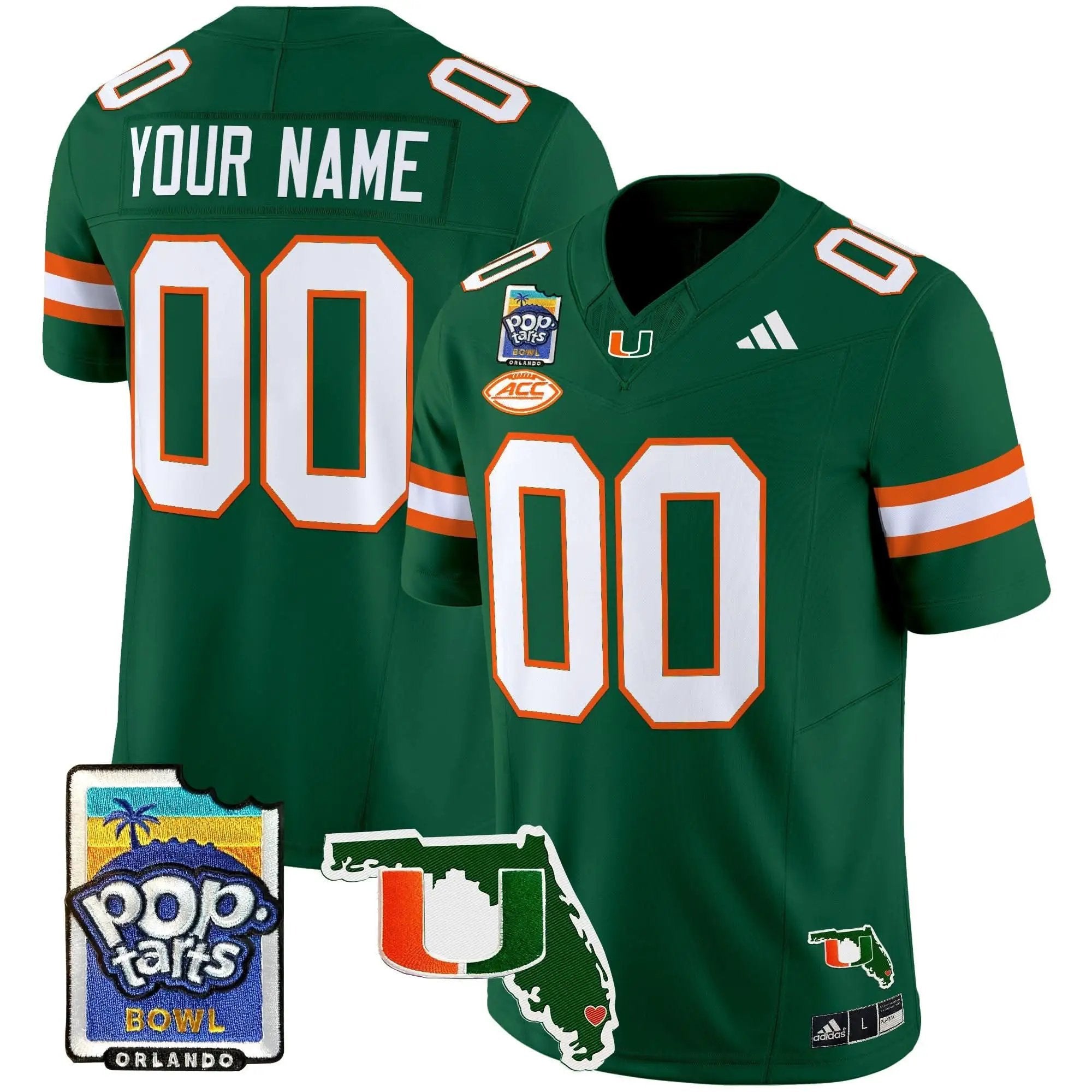 MH 2025 PopTarts Bowl Patch Vapor Limited Custom Jersey by Miami Hurricanes