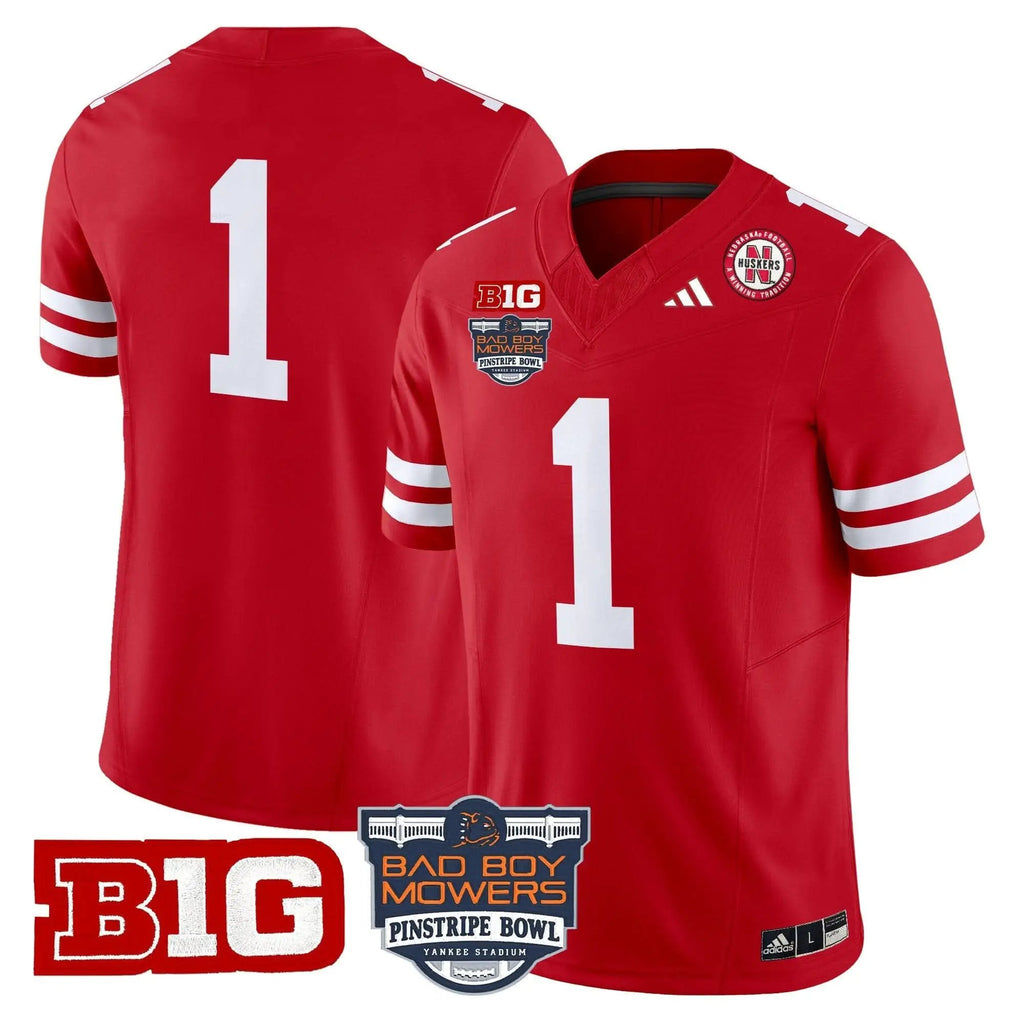 NC 2025 Pinstripe Bowl Patch Vapor Limited Jersey by Nebraska Cornhuskers
