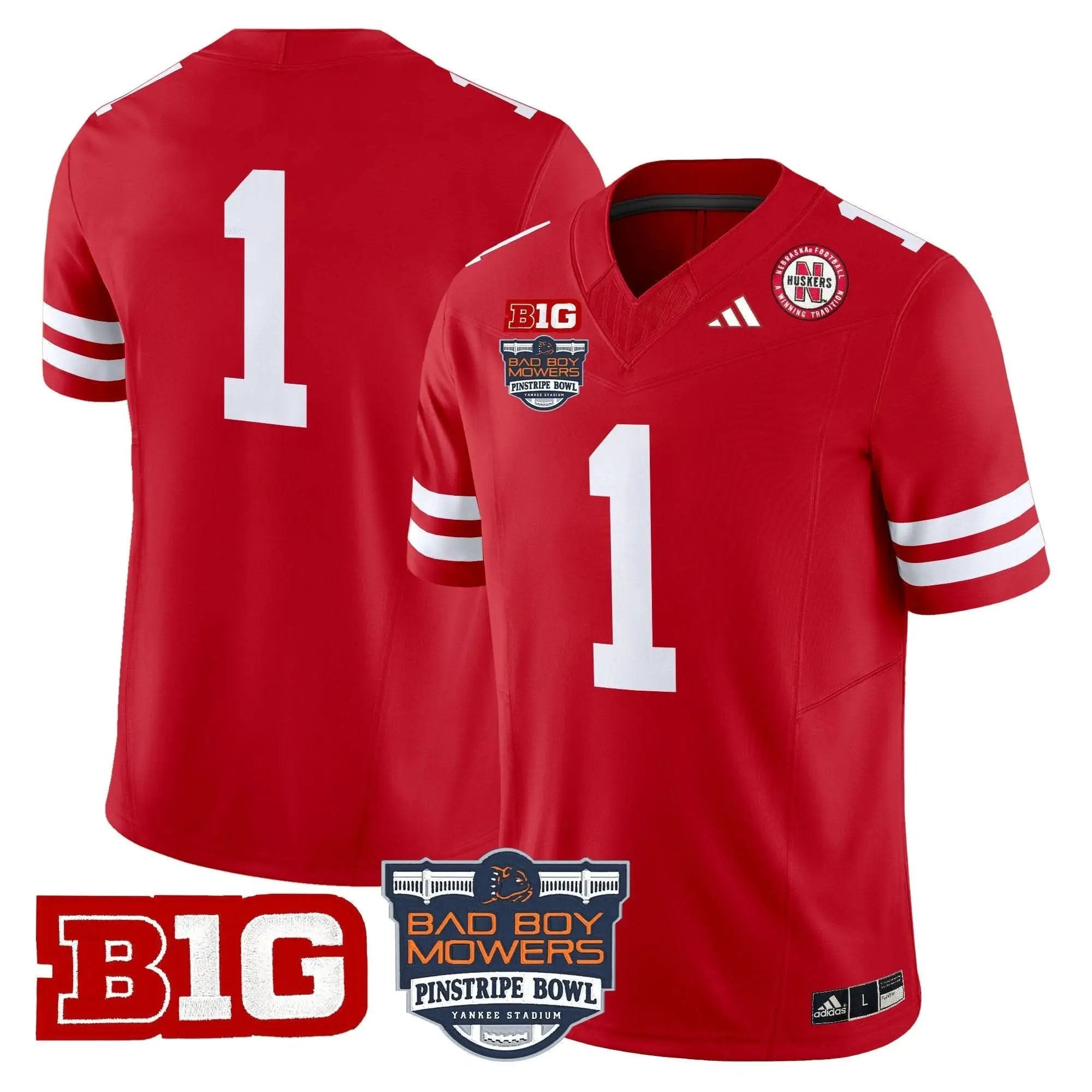 NC 2025 Pinstripe Bowl Patch Vapor Limited Jersey by Nebraska Cornhuskers