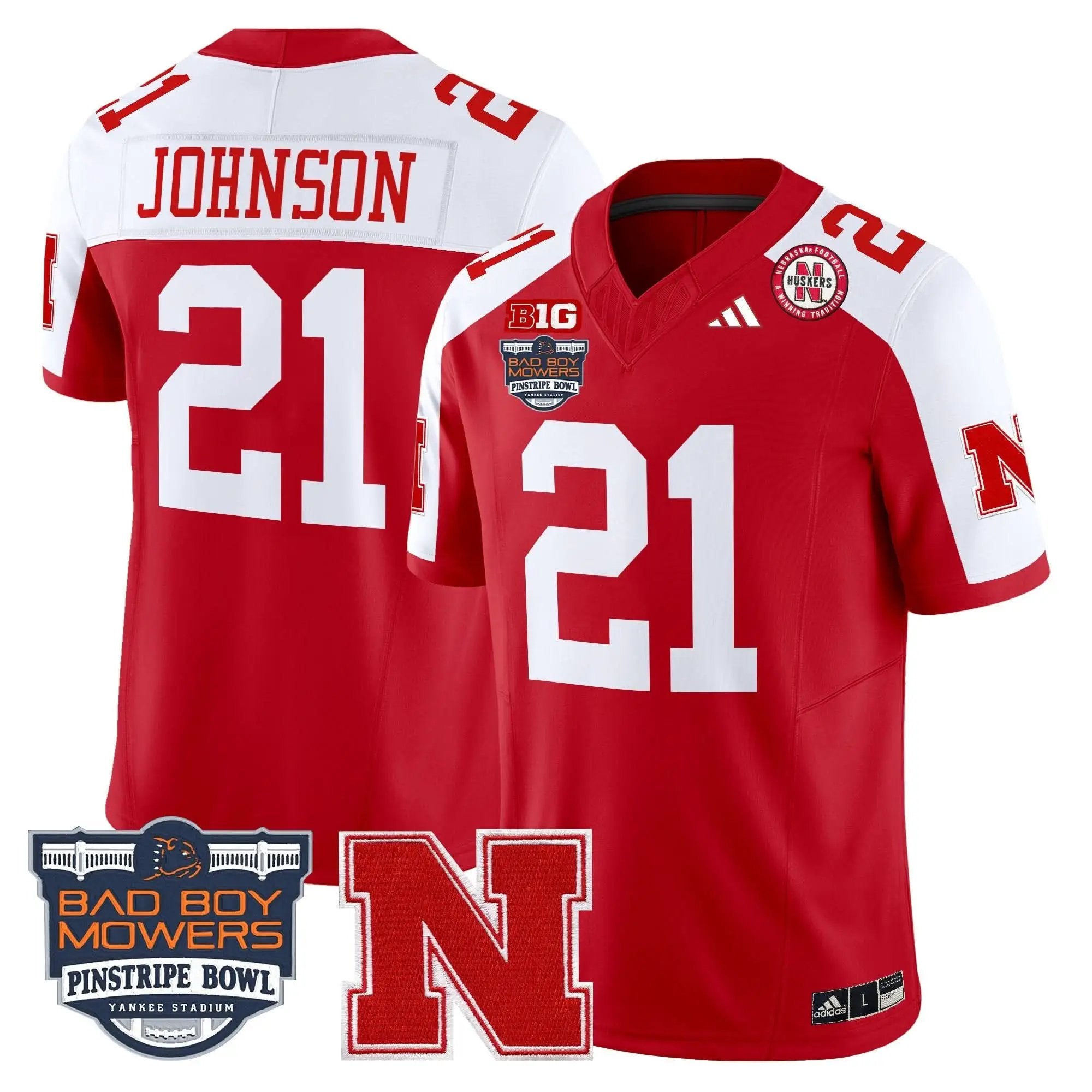 NC 2025 Pinstripe Bowl Patch Vapor Limited Jersey by Nebraska Cornhuskers