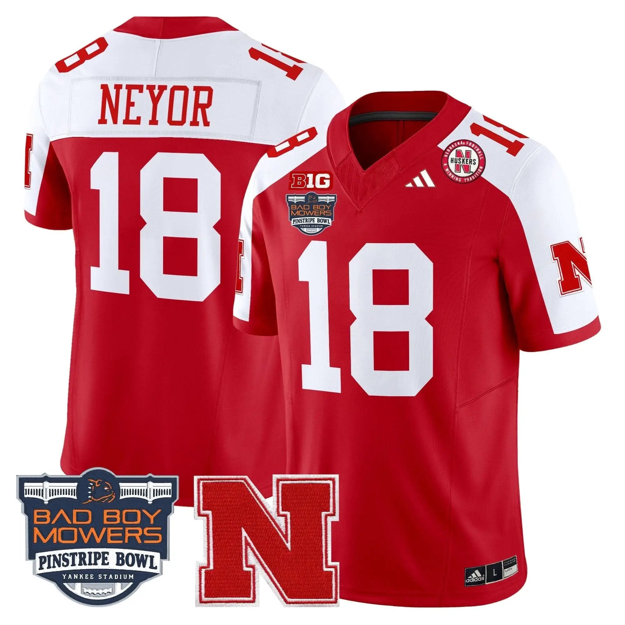 NC 2025 Pinstripe Bowl Patch Vapor Limited Jersey by Nebraska Cornhuskers