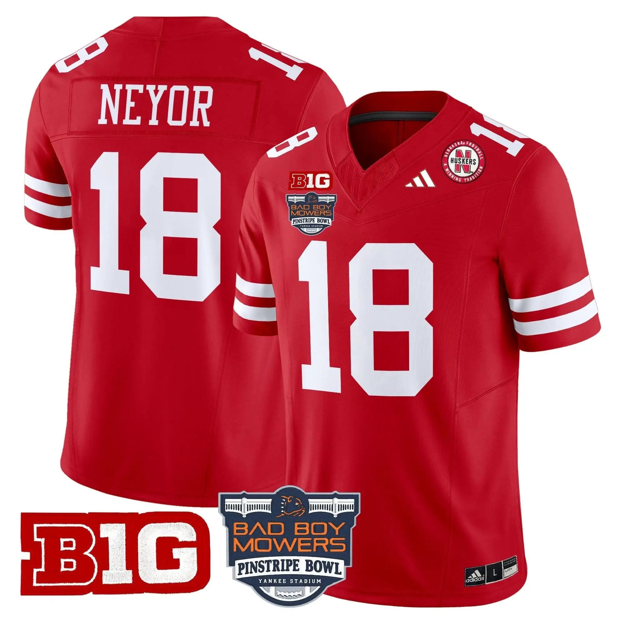 NC 2025 Pinstripe Bowl Patch Vapor Limited Jersey by Nebraska Cornhuskers