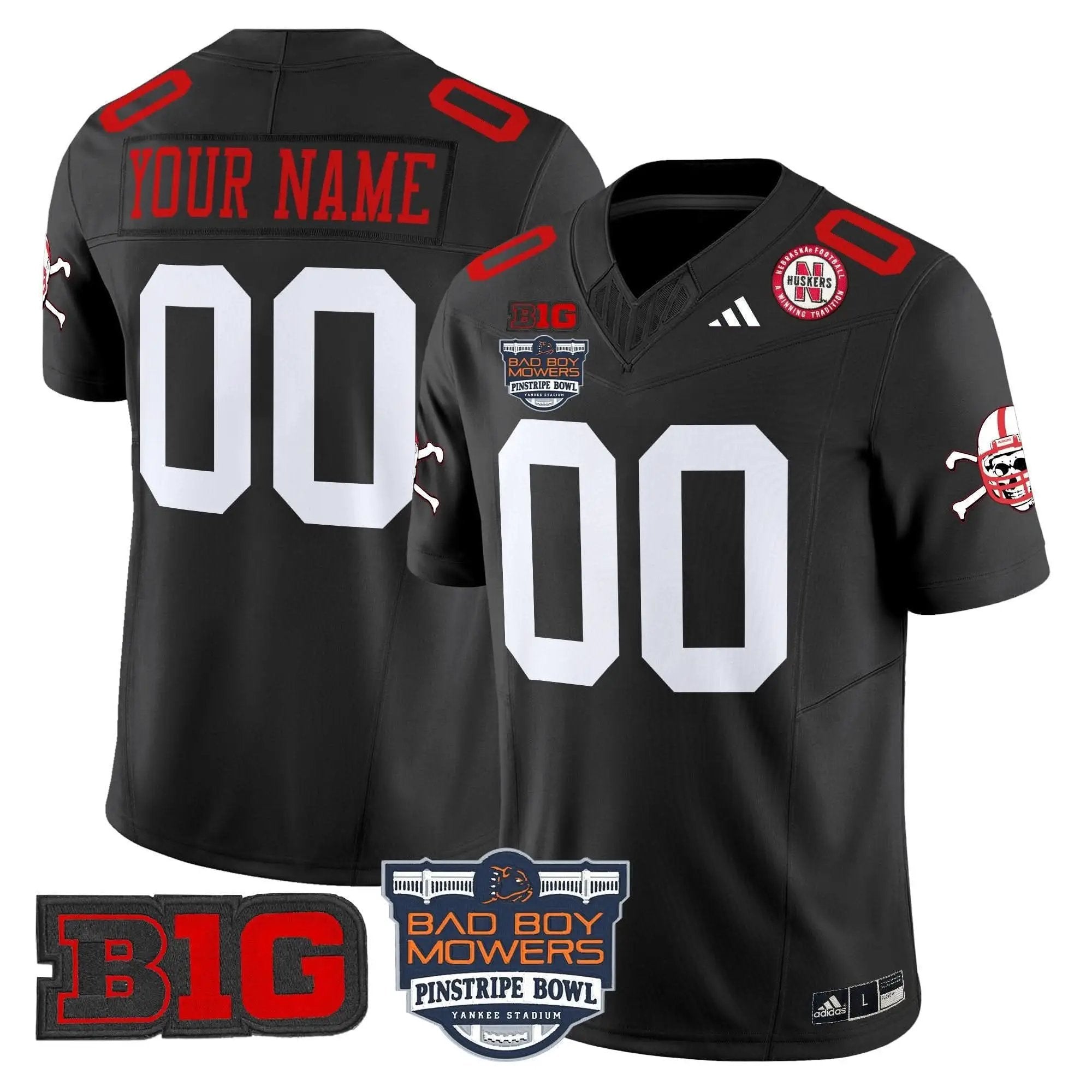 NC 2025 Pinstripe Bowl Patch Vapor Limited Custom Jersey by Nebraska Cornhuskers