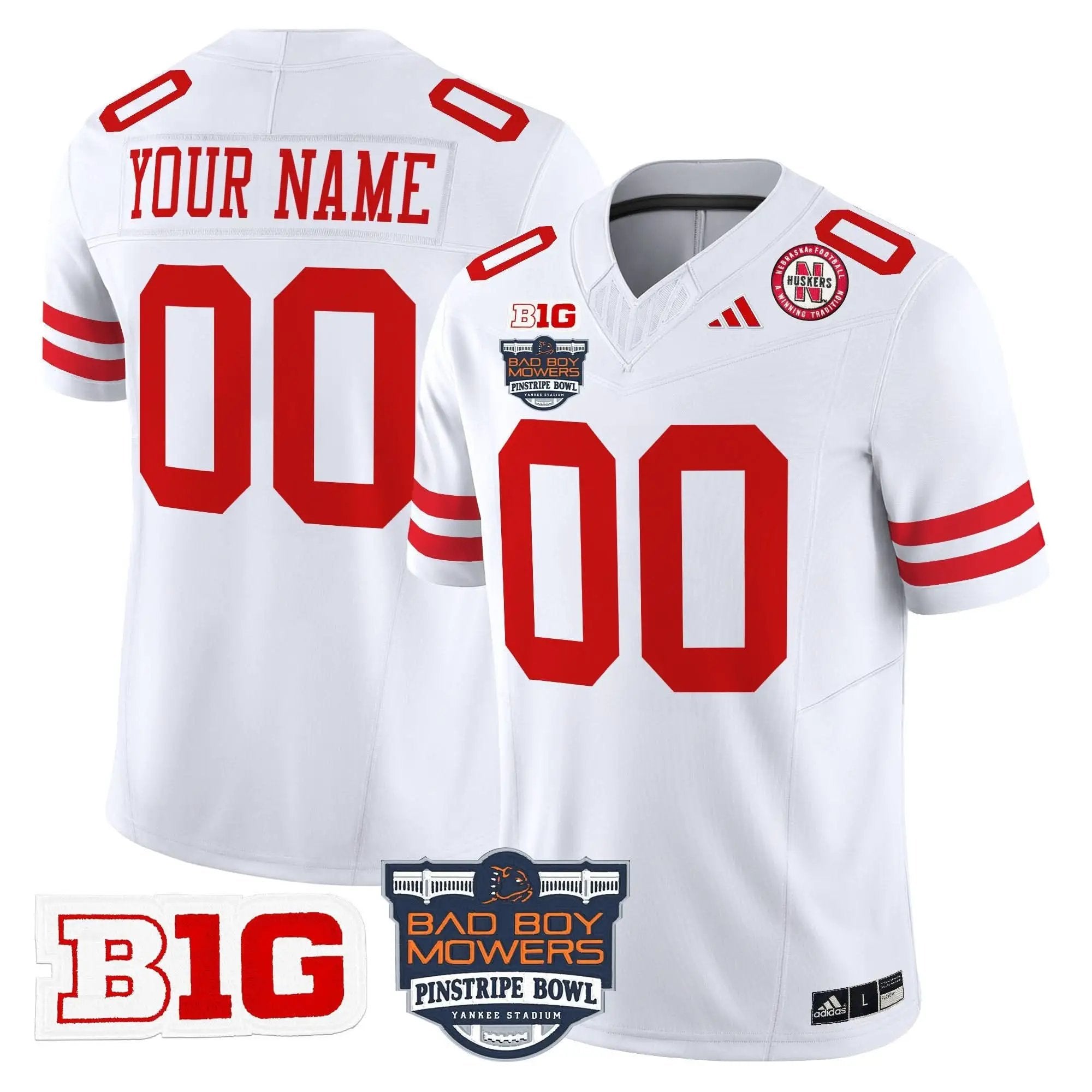 NC 2025 Pinstripe Bowl Patch Vapor Limited Custom Jersey by Nebraska Cornhuskers