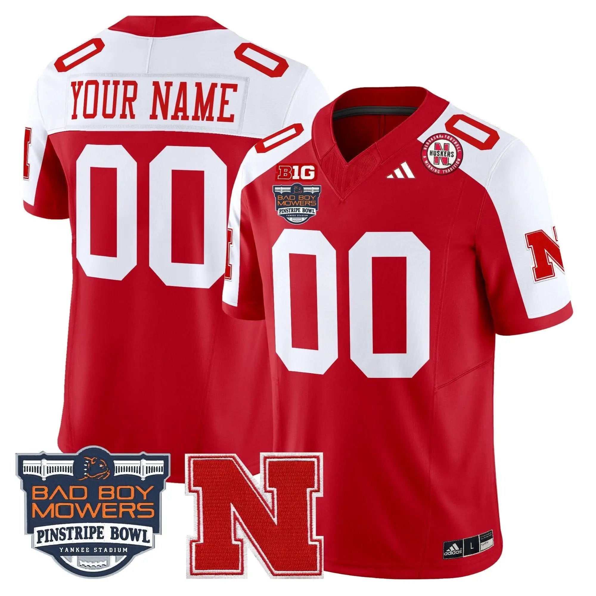 NC 2025 Pinstripe Bowl Patch Vapor Limited Custom Jersey by Nebraska Cornhuskers