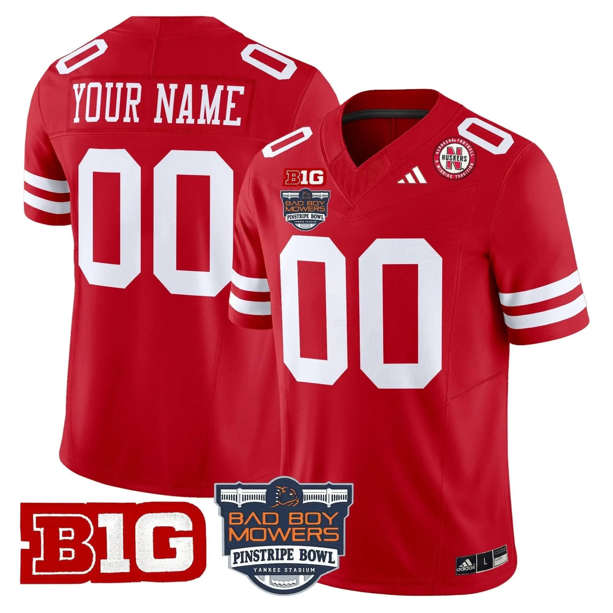 NC 2025 Pinstripe Bowl Patch Vapor Limited Custom Jersey by Nebraska Cornhuskers