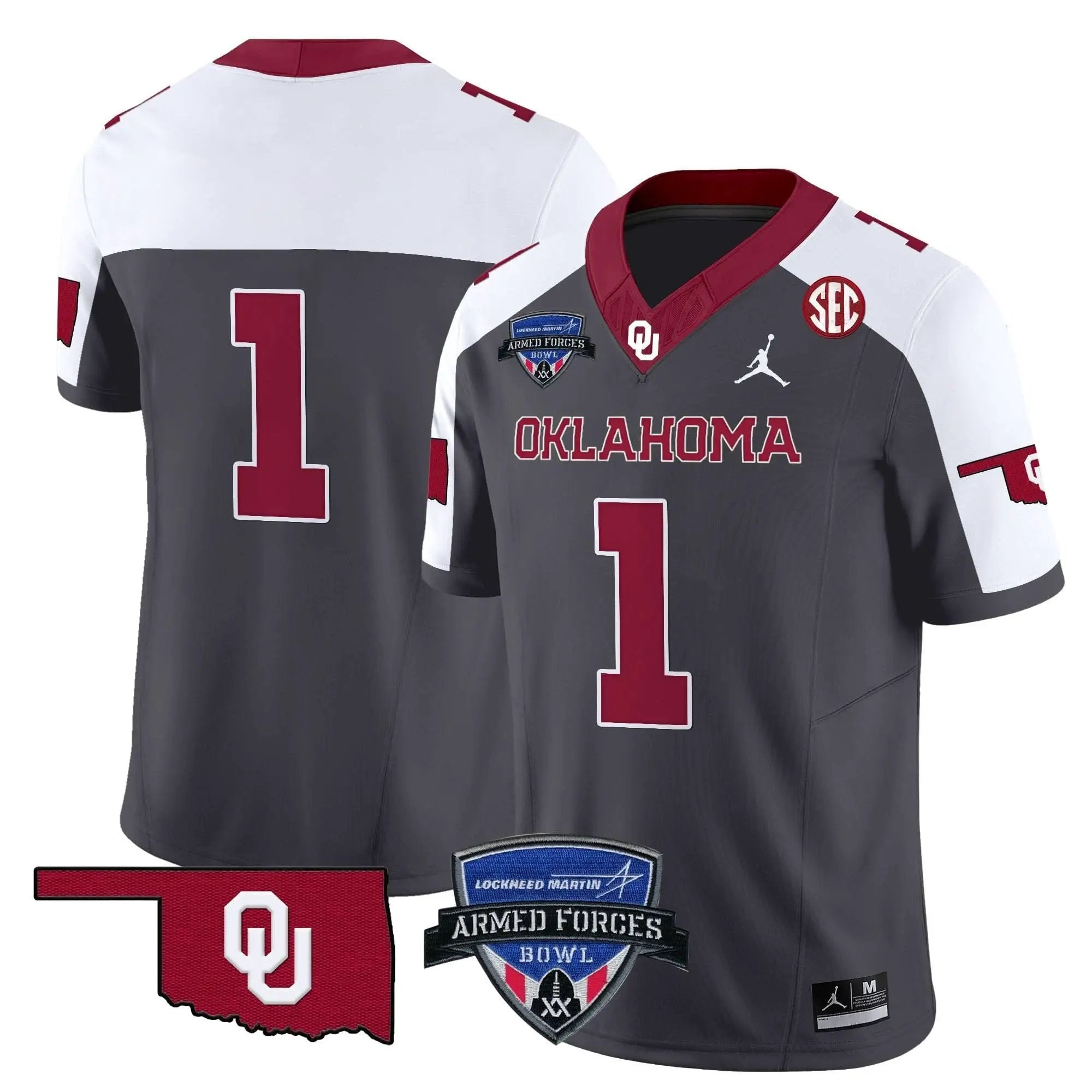 OS 2025 Armed Forces Bowl Patch Vapor Limited Jersey by Oklahoma Sooners