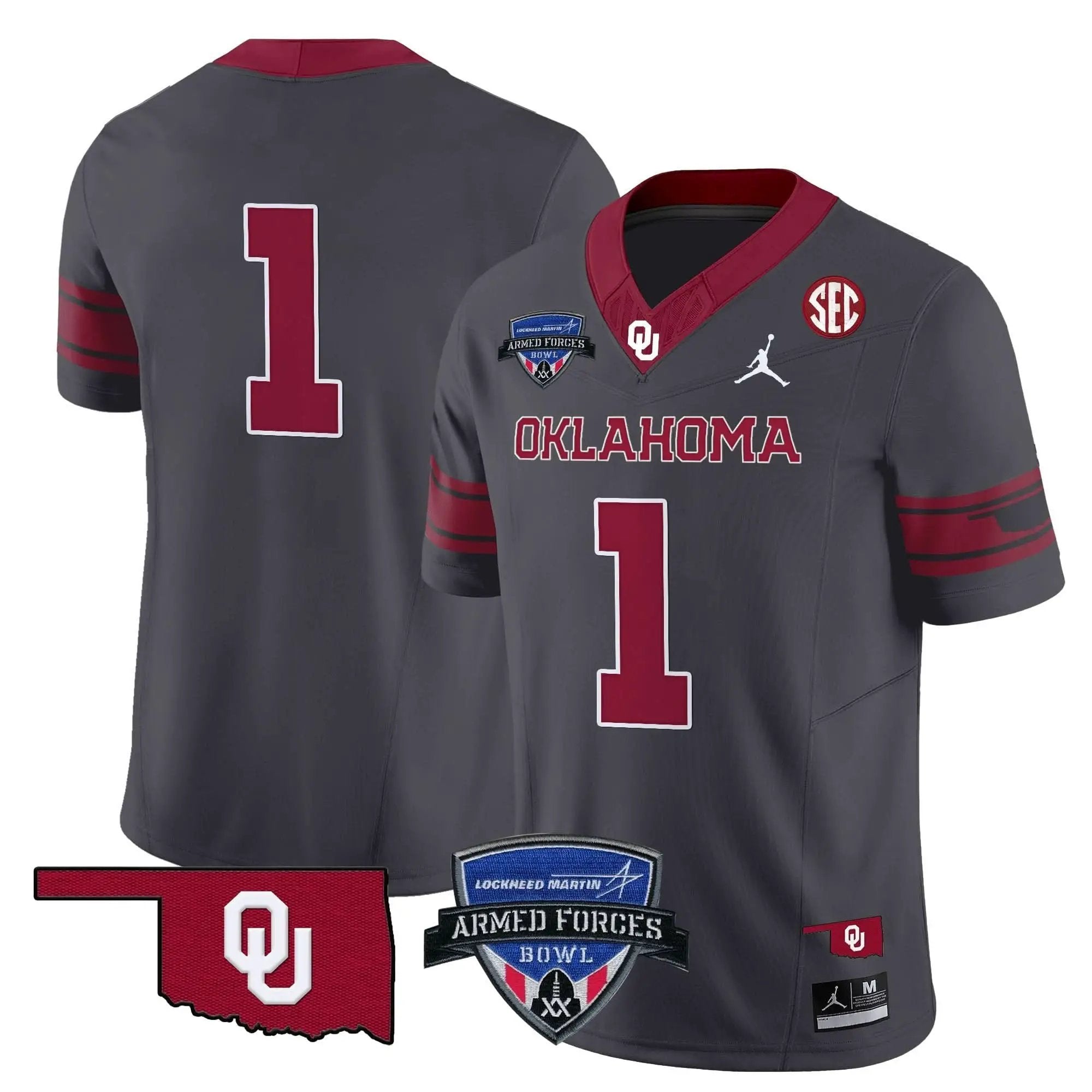 OS 2025 Armed Forces Bowl Patch Vapor Limited Jersey by Oklahoma Sooners