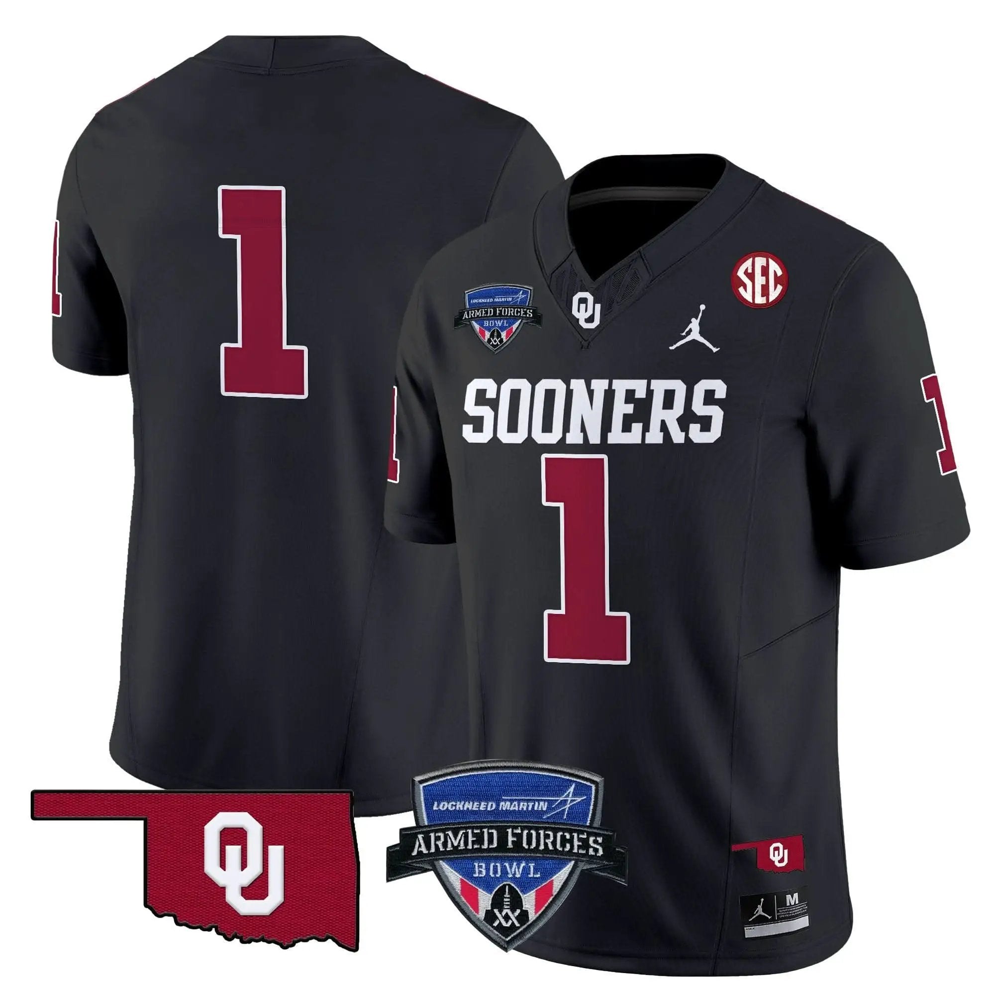 OS 2025 Armed Forces Bowl Patch Vapor Limited Jersey by Oklahoma Sooners