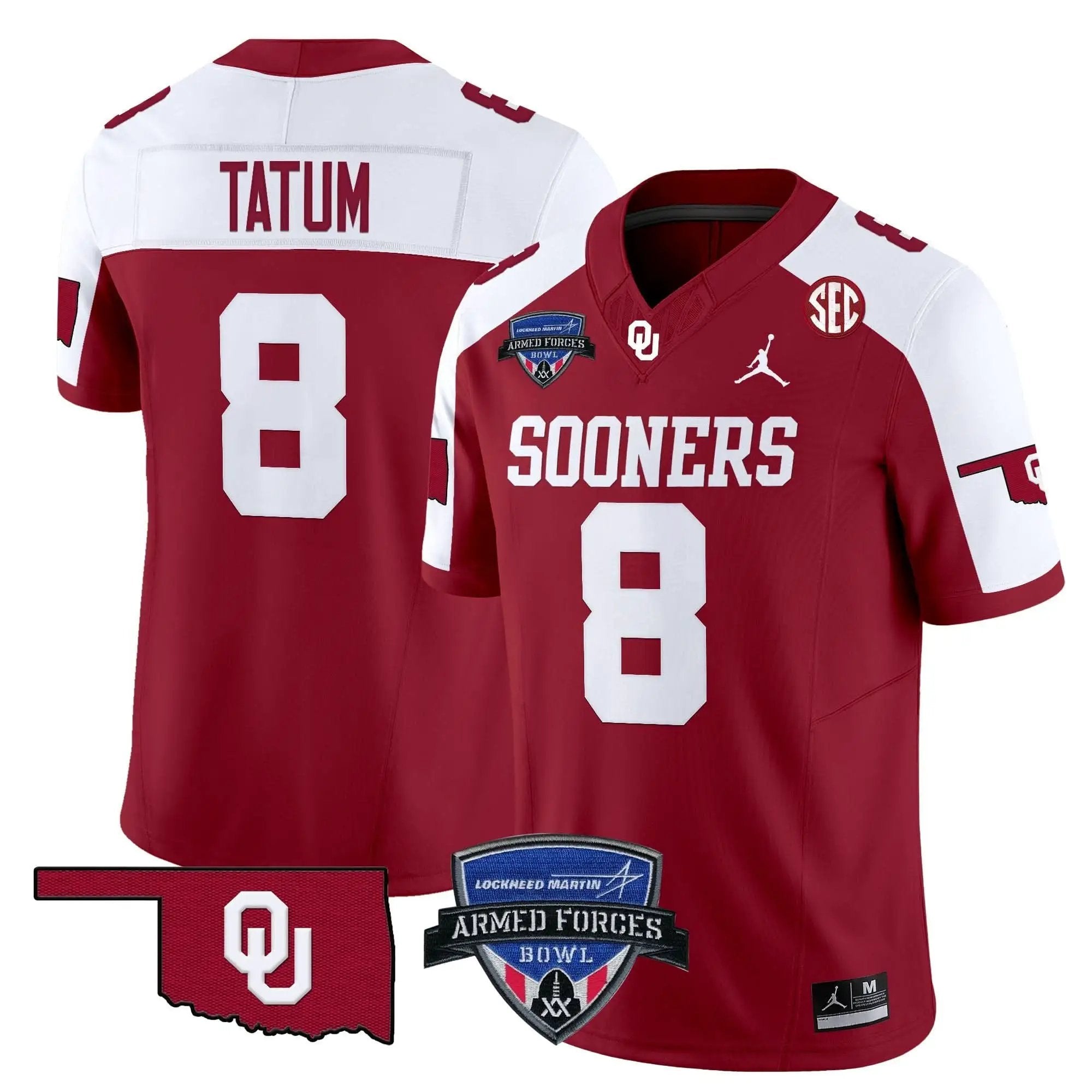 OS 2025 Armed Forces Bowl Patch Vapor Limited Jersey by Oklahoma Sooners