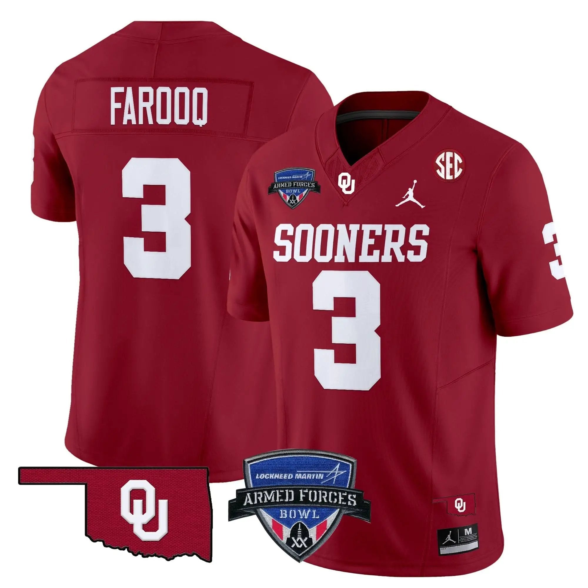 OS 2025 Armed Forces Bowl Patch Vapor Limited Jersey by Oklahoma Sooners