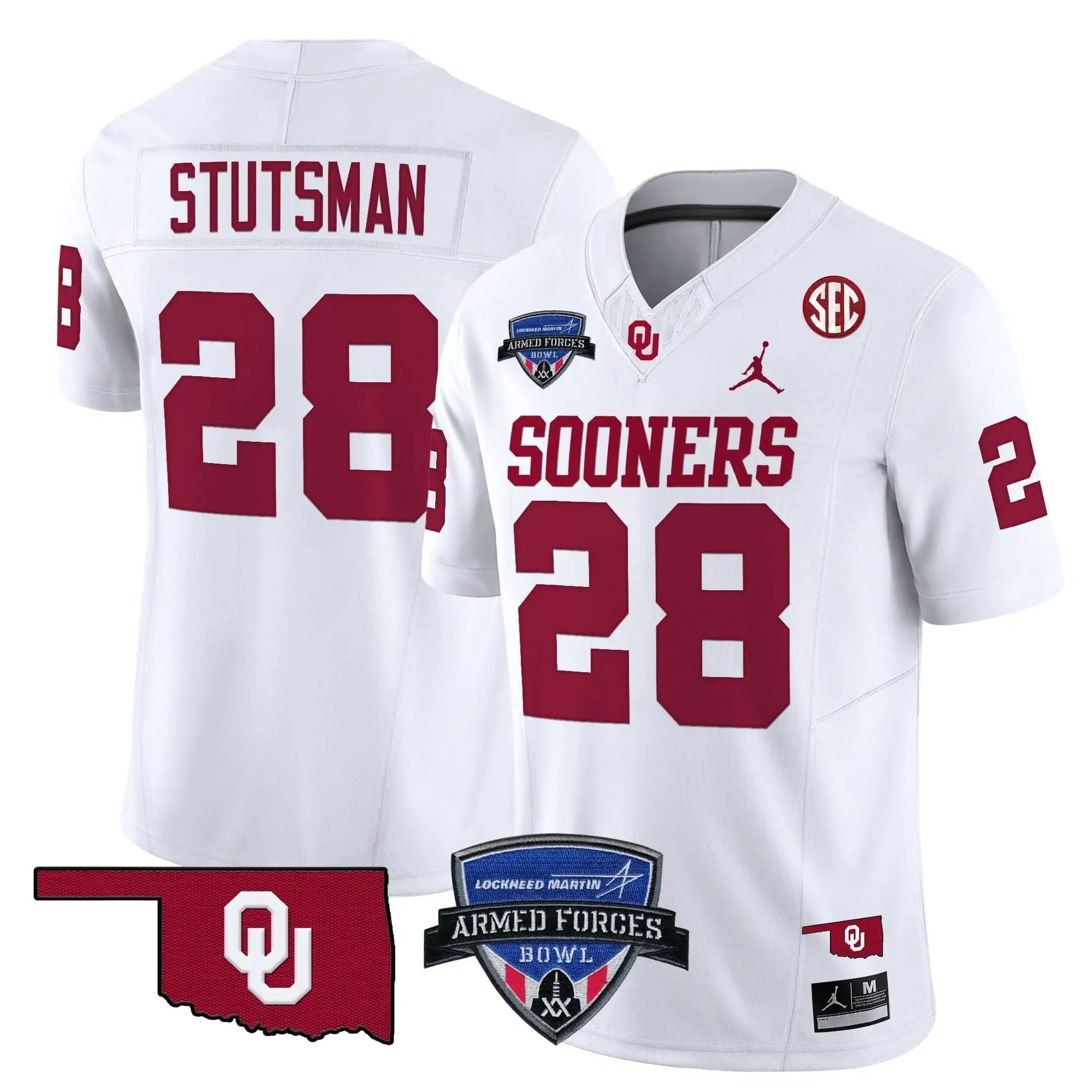 OS 2025 Armed Forces Bowl Patch Vapor Limited Jersey by Oklahoma Sooners