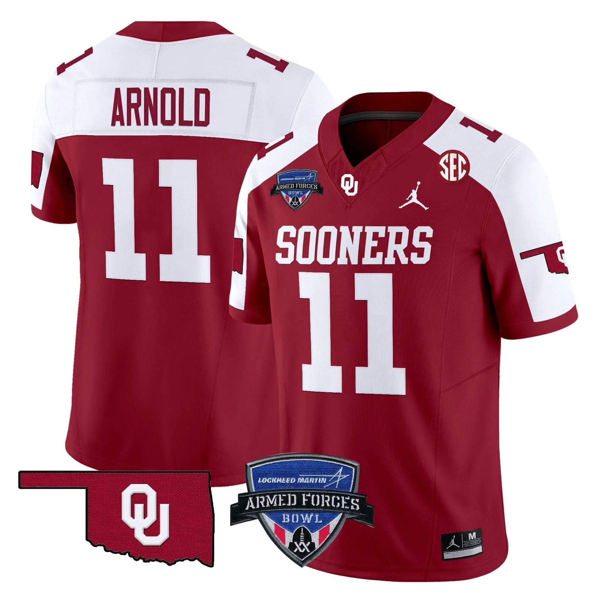 OS 2025 Armed Forces Bowl Patch Vapor Limited Jersey by Oklahoma Sooners