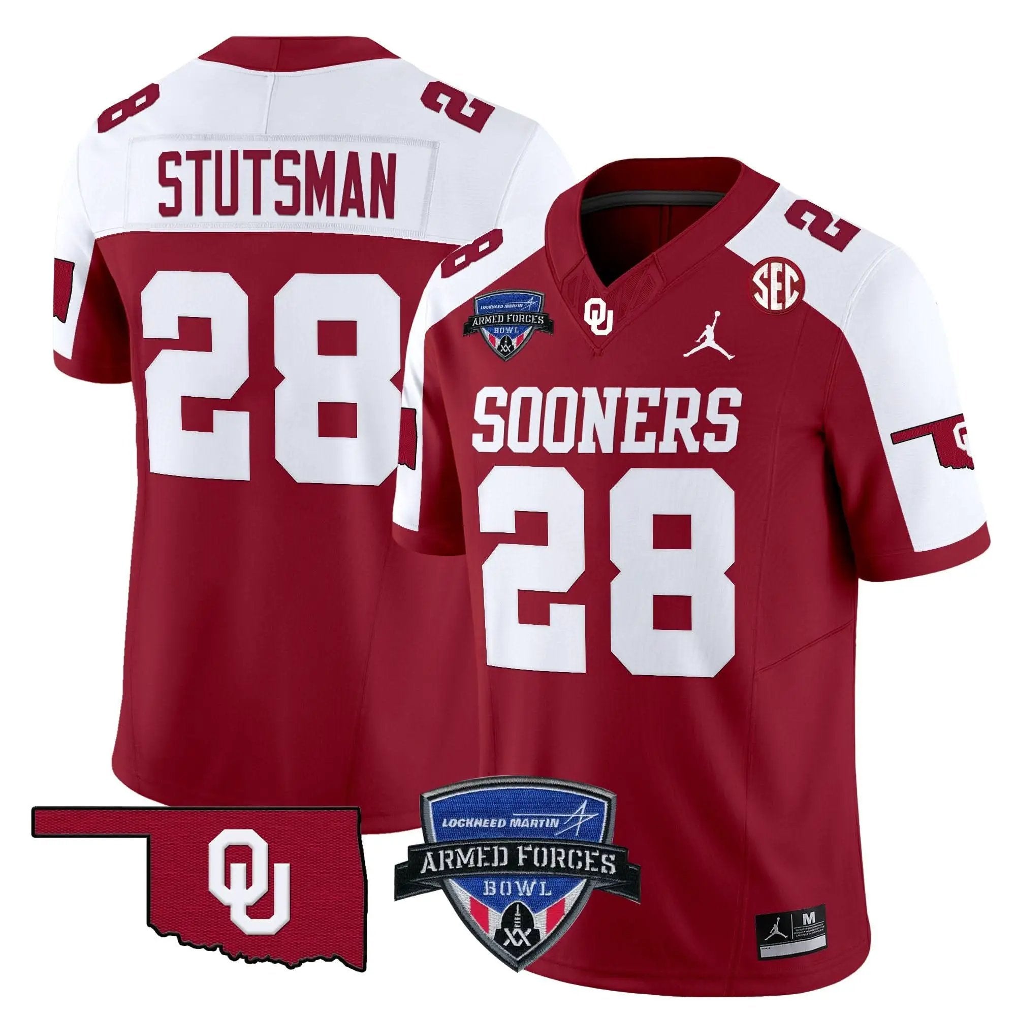 OS 2025 Armed Forces Bowl Patch Vapor Limited Jersey by Oklahoma Sooners