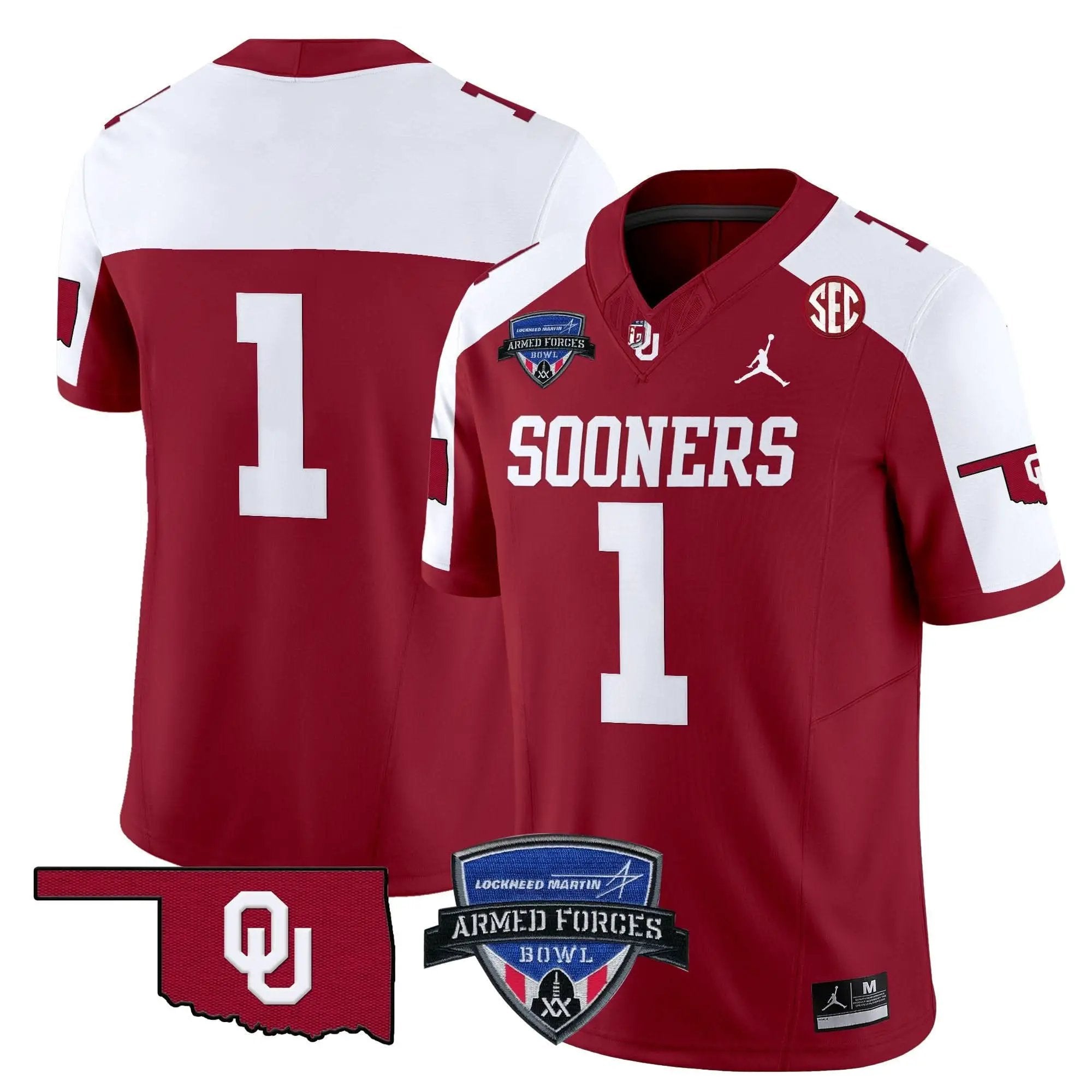 OS 2025 Armed Forces Bowl Patch Vapor Limited Jersey by Oklahoma Sooners