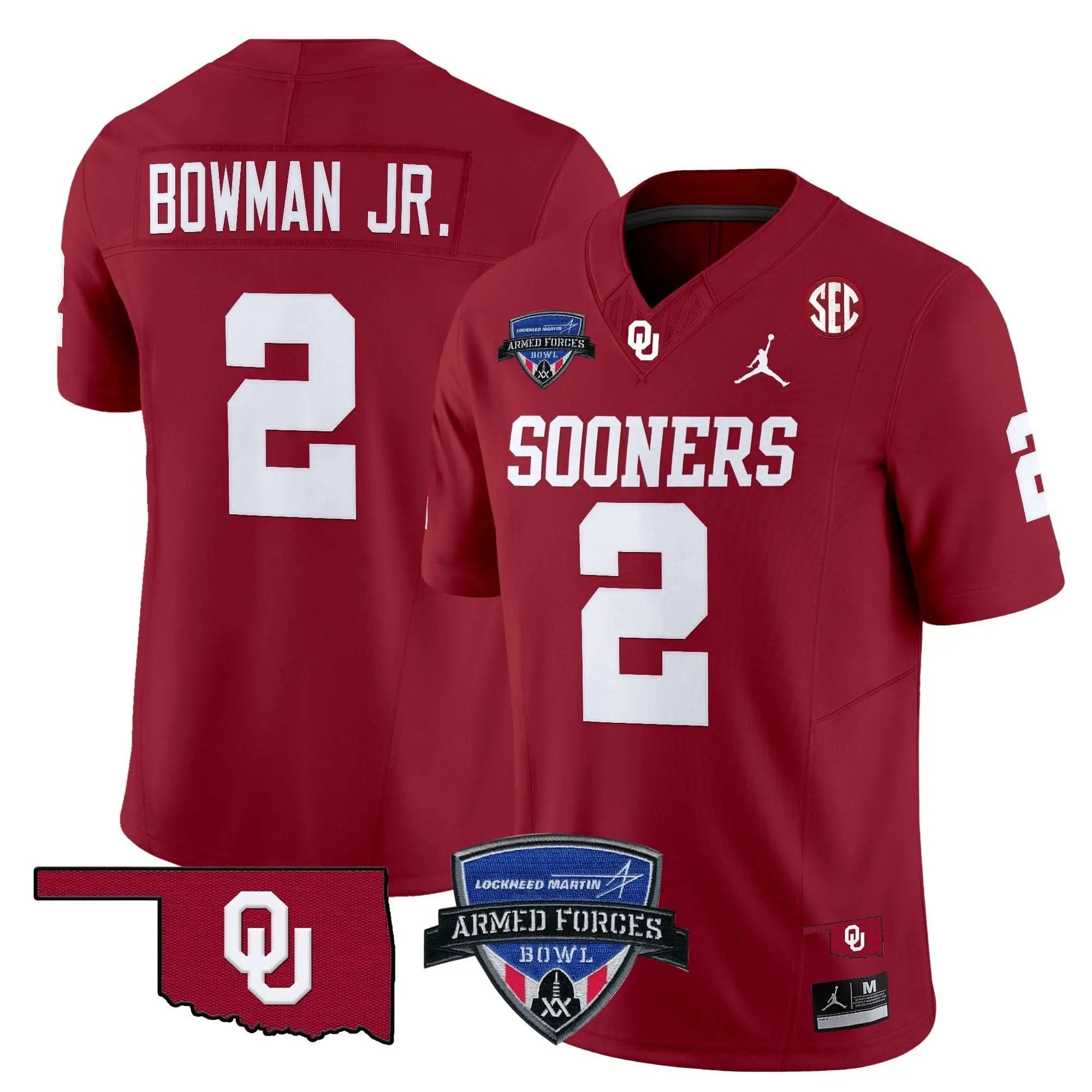 OS 2025 Armed Forces Bowl Patch Vapor Limited Jersey by Oklahoma Sooners