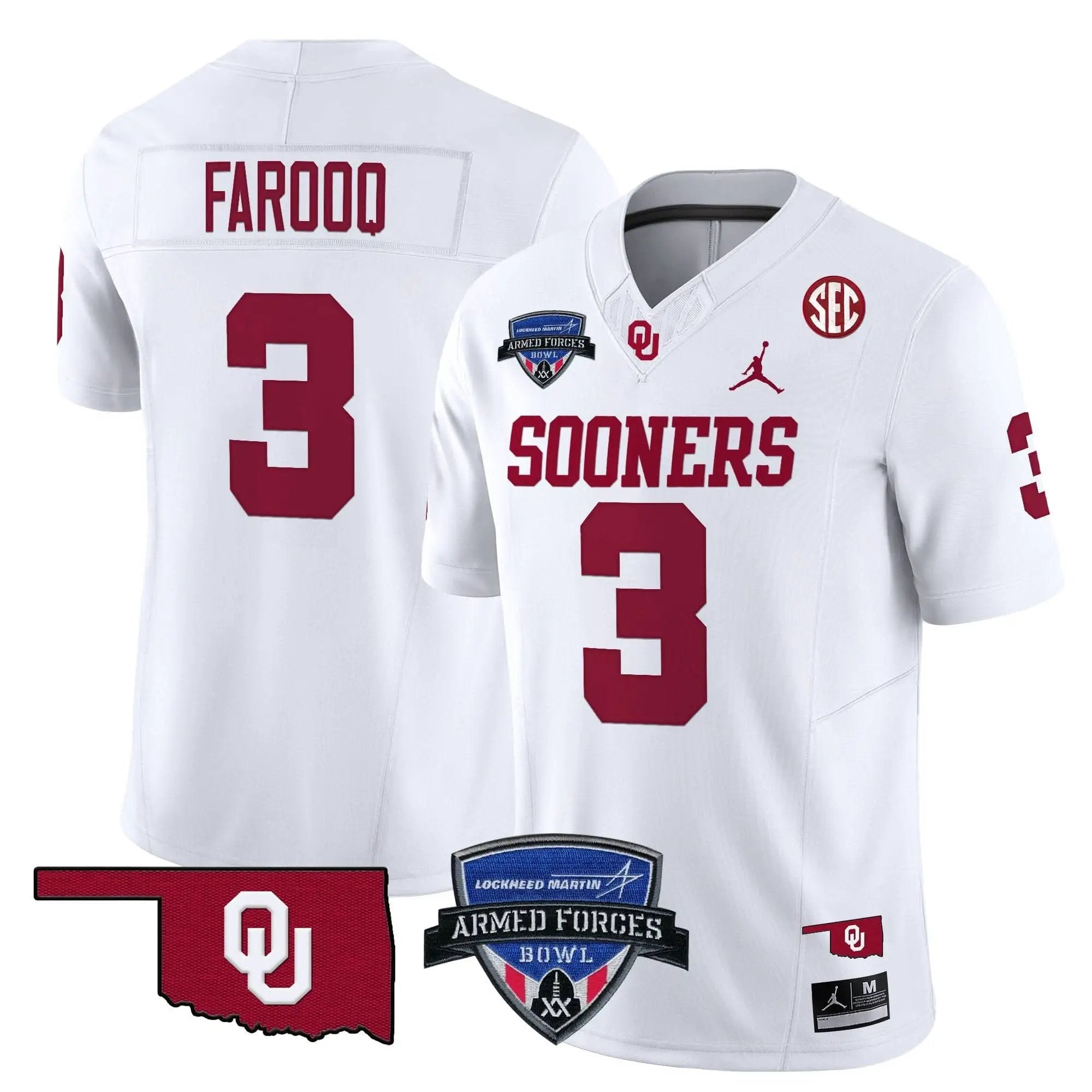 OS 2025 Armed Forces Bowl Patch Vapor Limited Jersey by Oklahoma Sooners