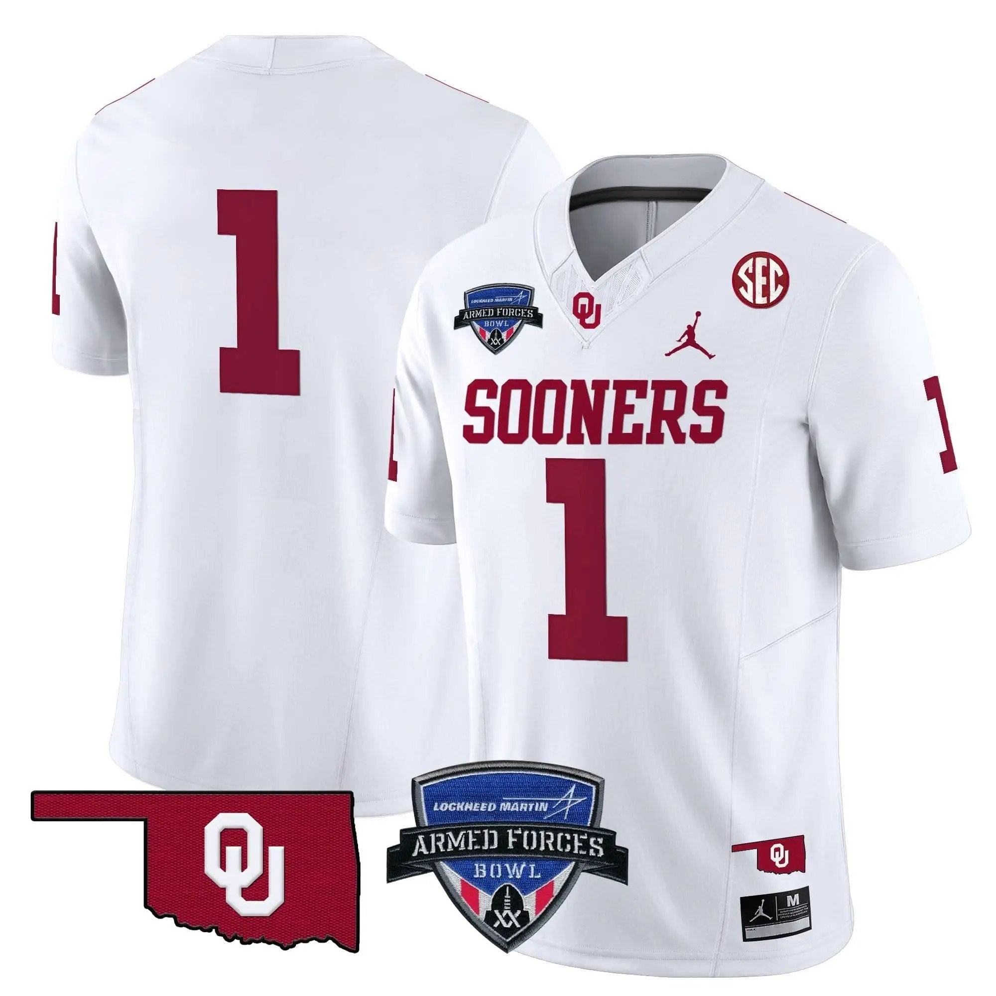 OS 2025 Armed Forces Bowl Patch Vapor Limited Jersey by Oklahoma Sooners