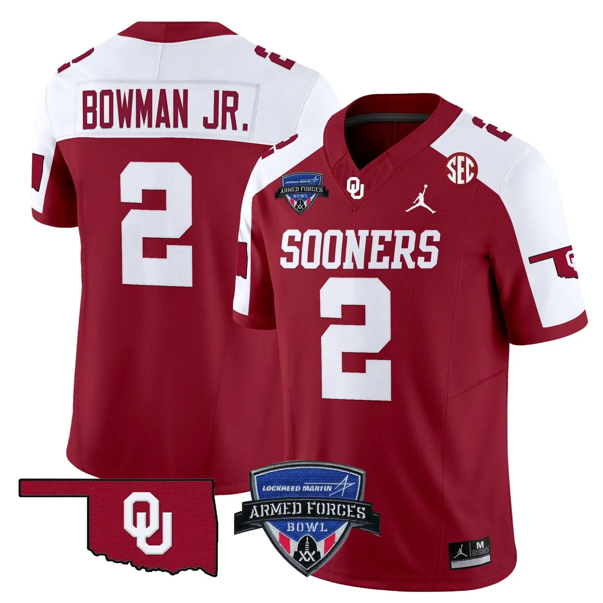 OS 2025 Armed Forces Bowl Patch Vapor Limited Jersey by Oklahoma Sooners