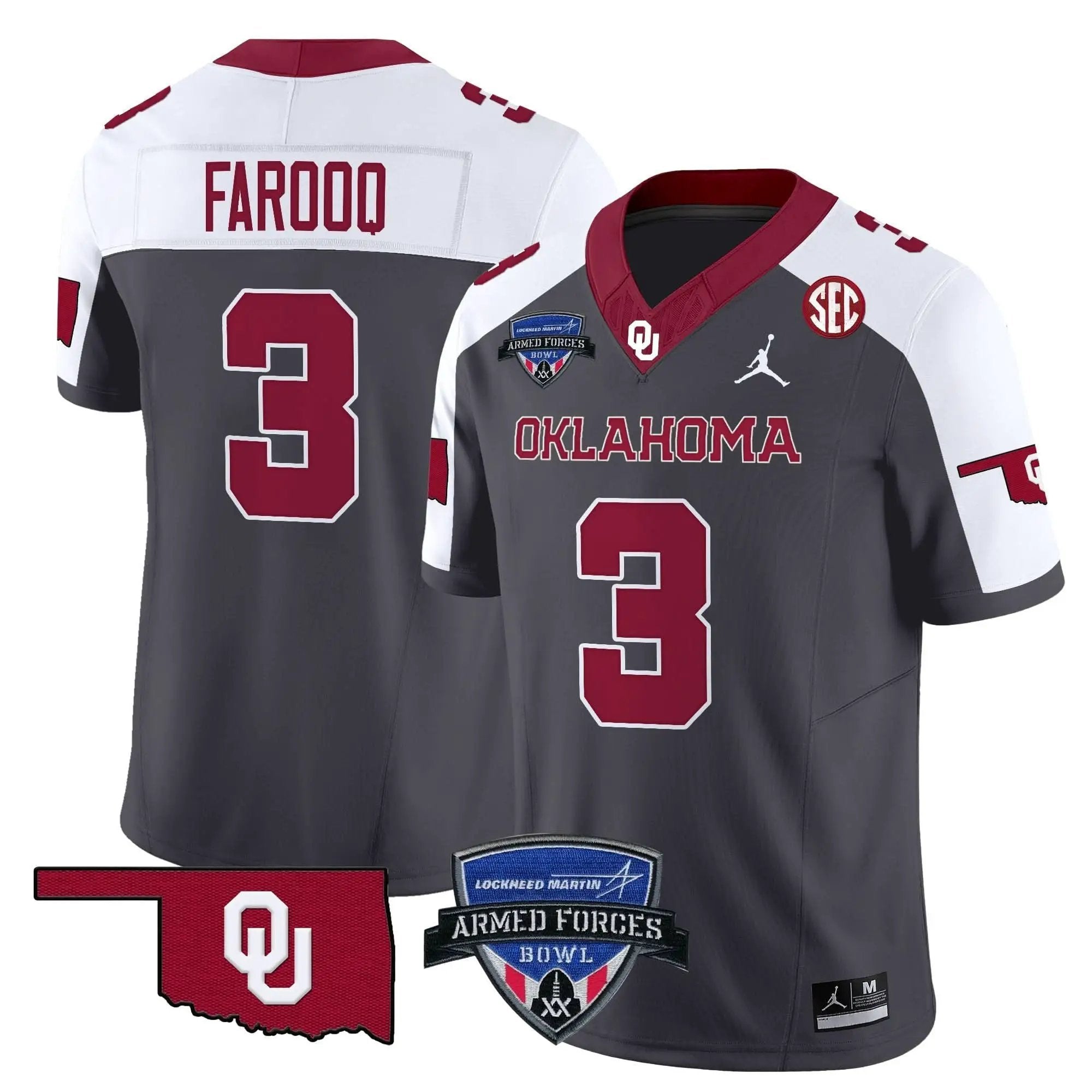 OS 2025 Armed Forces Bowl Patch Vapor Limited Jersey by Oklahoma Sooners