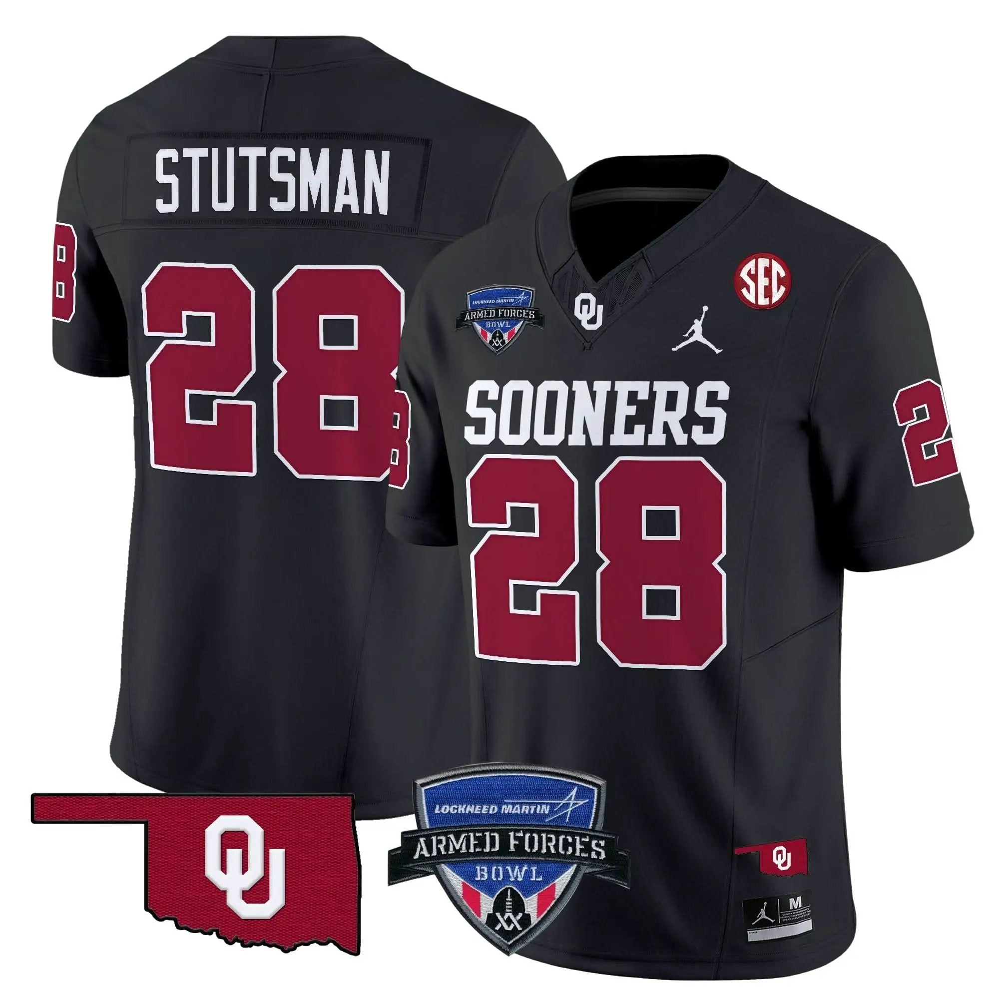 OS 2025 Armed Forces Bowl Patch Vapor Limited Jersey by Oklahoma Sooners