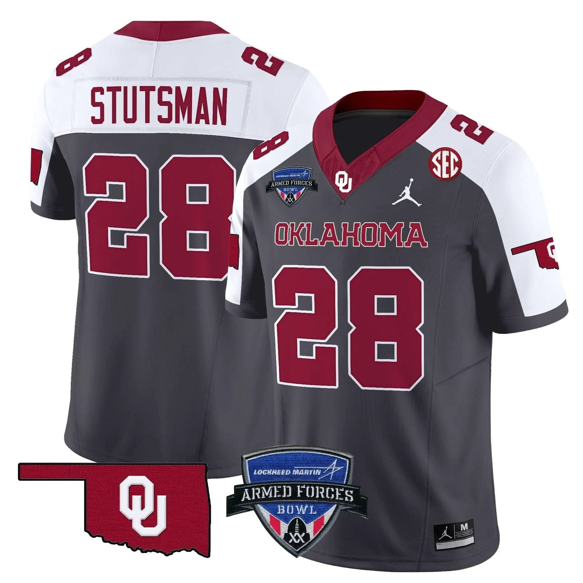 OS 2025 Armed Forces Bowl Patch Vapor Limited Jersey by Oklahoma Sooners