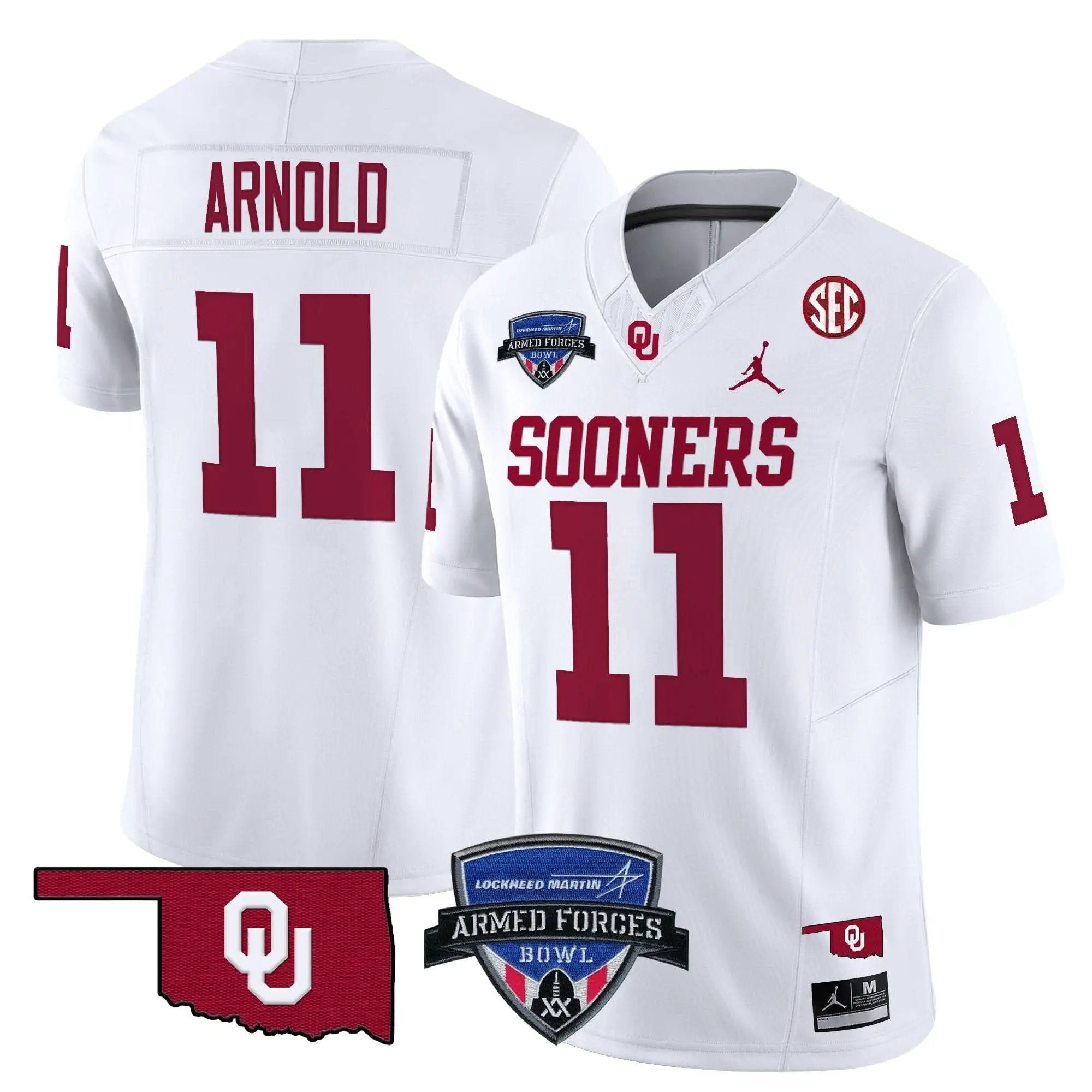 OS 2025 Armed Forces Bowl Patch Vapor Limited Jersey by Oklahoma Sooners