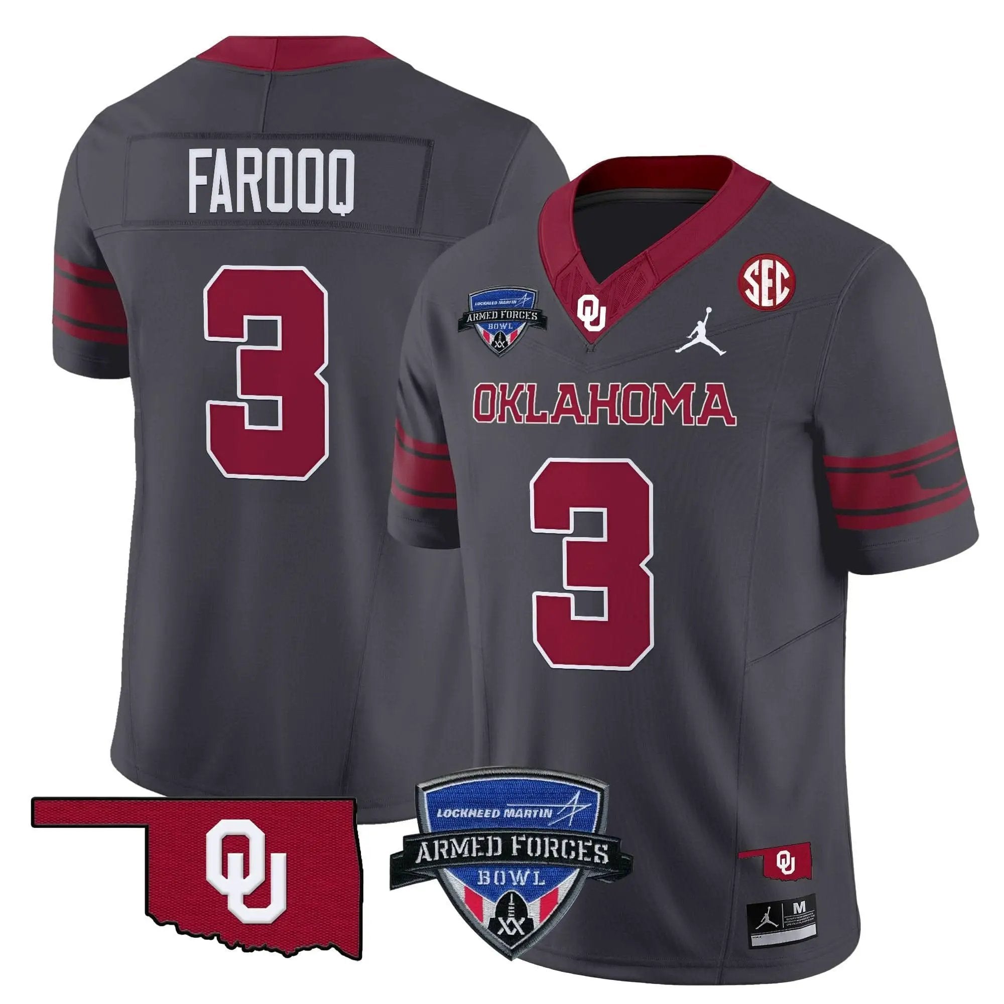 OS 2025 Armed Forces Bowl Patch Vapor Limited Jersey by Oklahoma Sooners