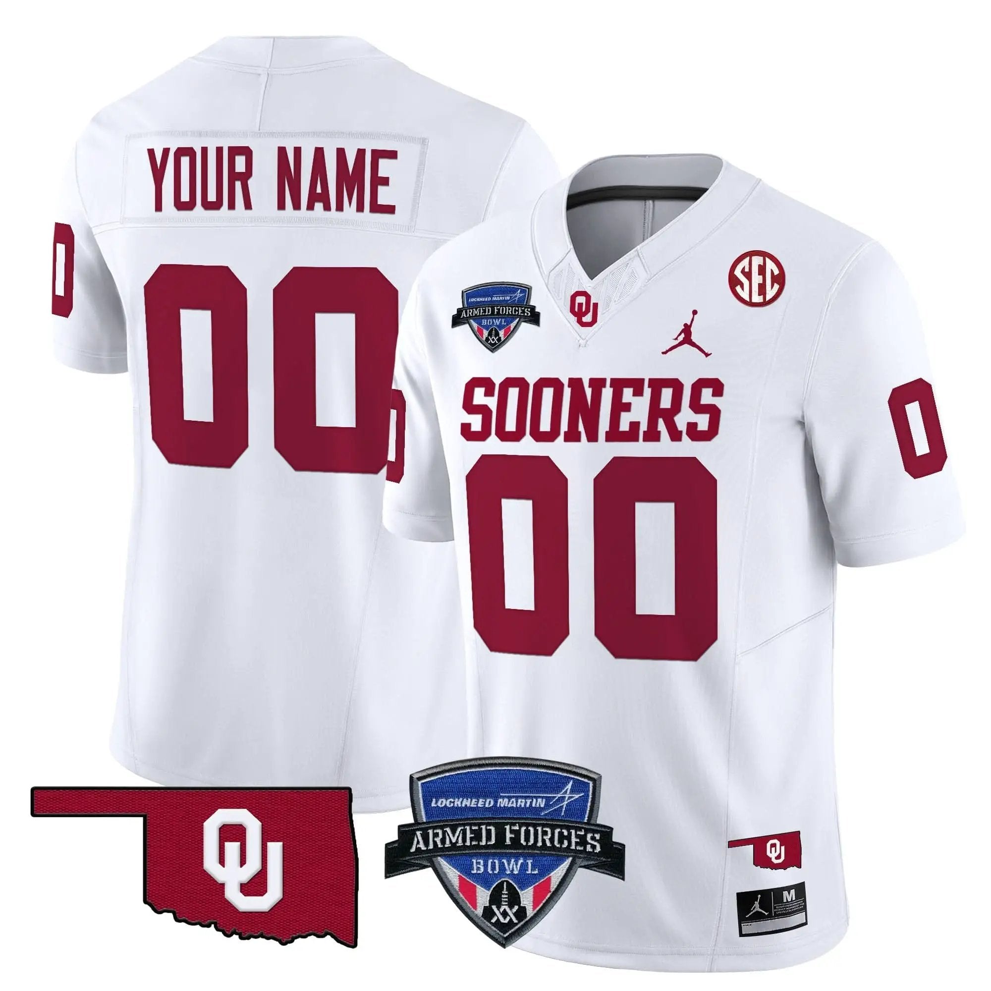 OS 2025 Armed Forces Bowl Patch Vapor Limited Custom Jersey by Oklahoma Sooners