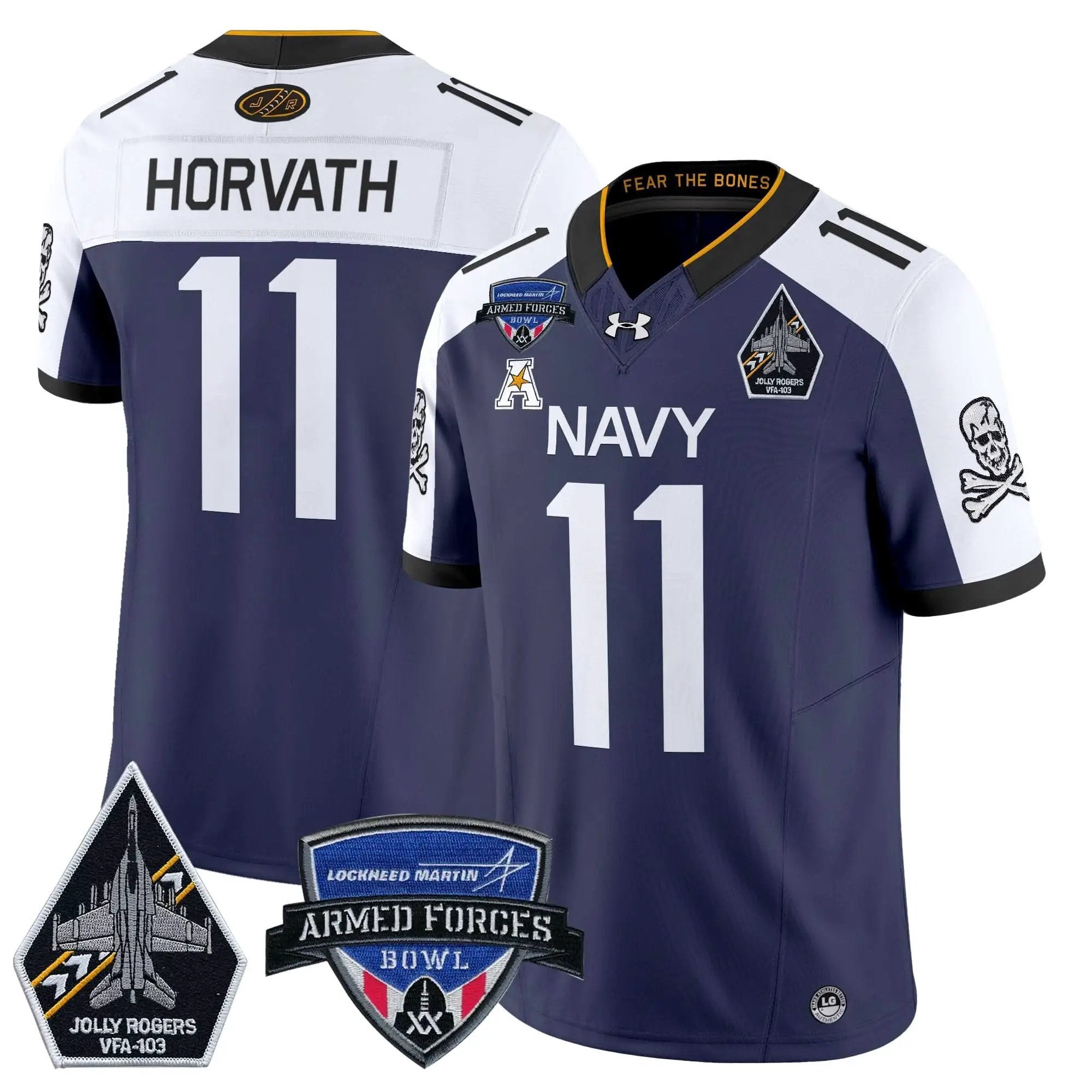 NM 2025 Armed Forces Bowl Patch Vapor Limited Jersey by Navy Midshipmen