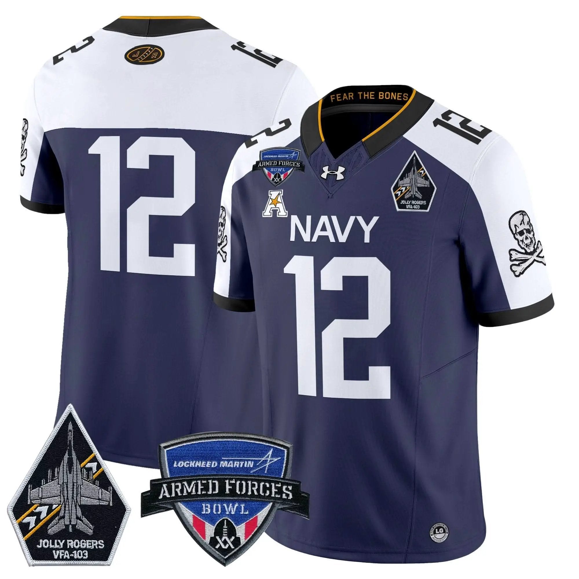 NM 2025 Armed Forces Bowl Patch Vapor Limited Jersey by Navy Midshipmen