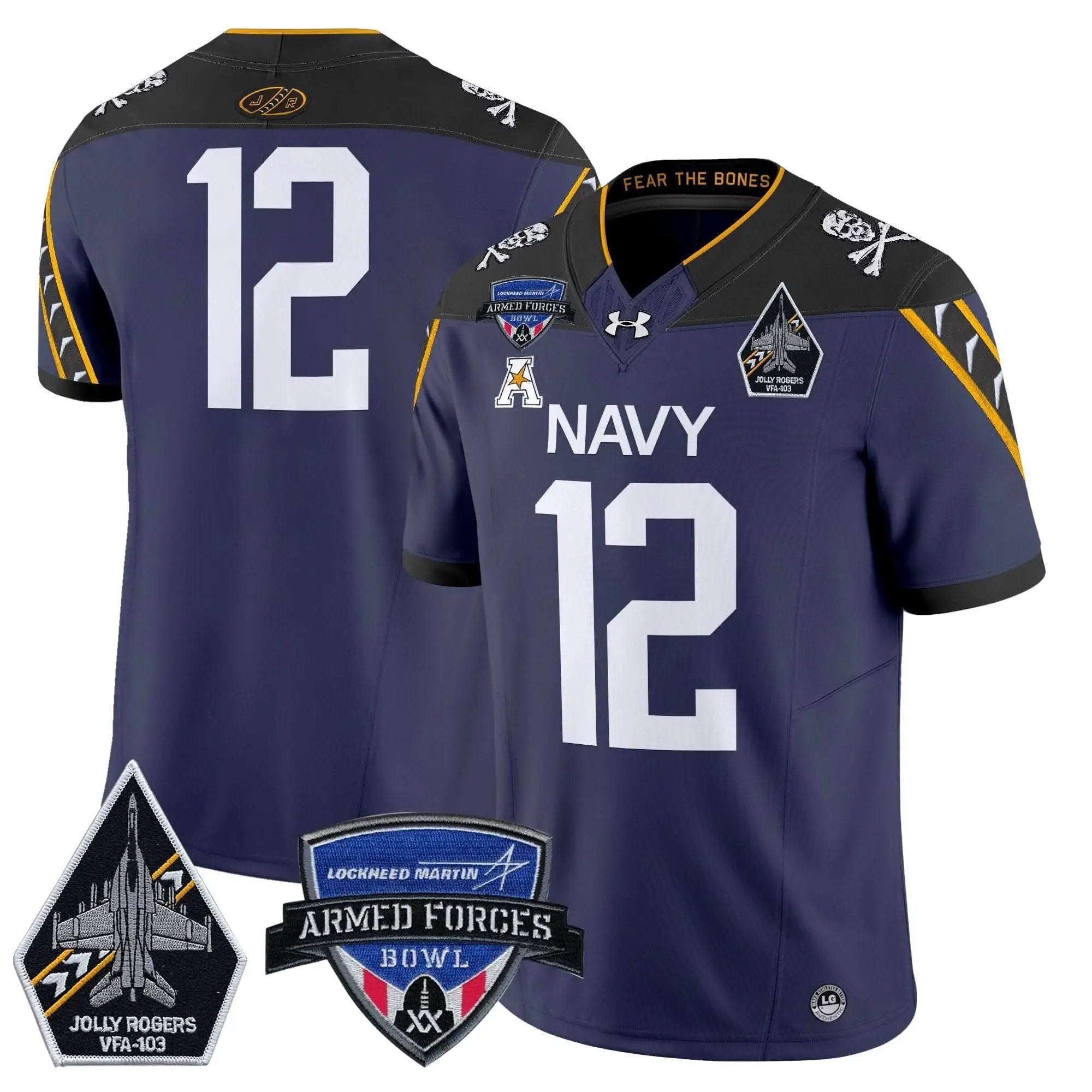 NM 2025 Armed Forces Bowl Patch Vapor Limited Jersey by Navy Midshipmen