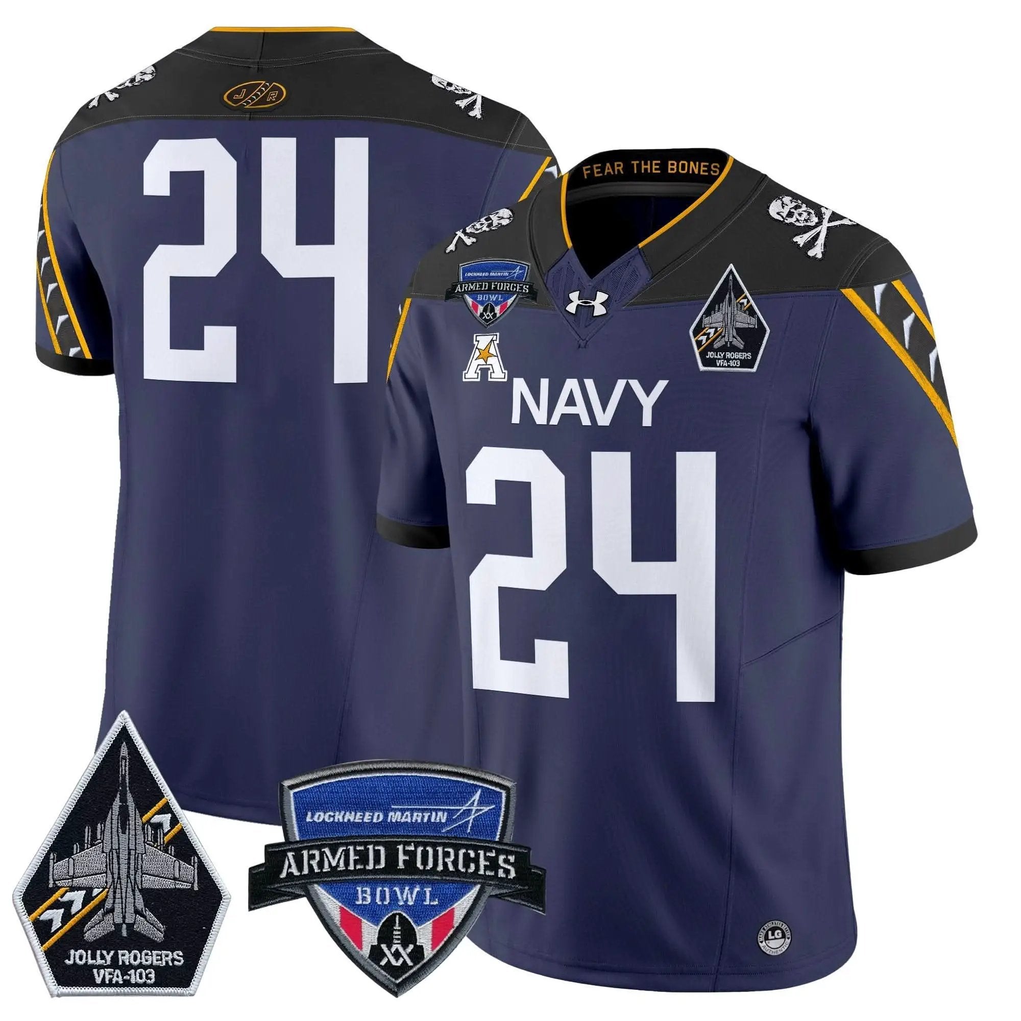 NM 2025 Armed Forces Bowl Patch Vapor Limited Jersey by Navy Midshipmen