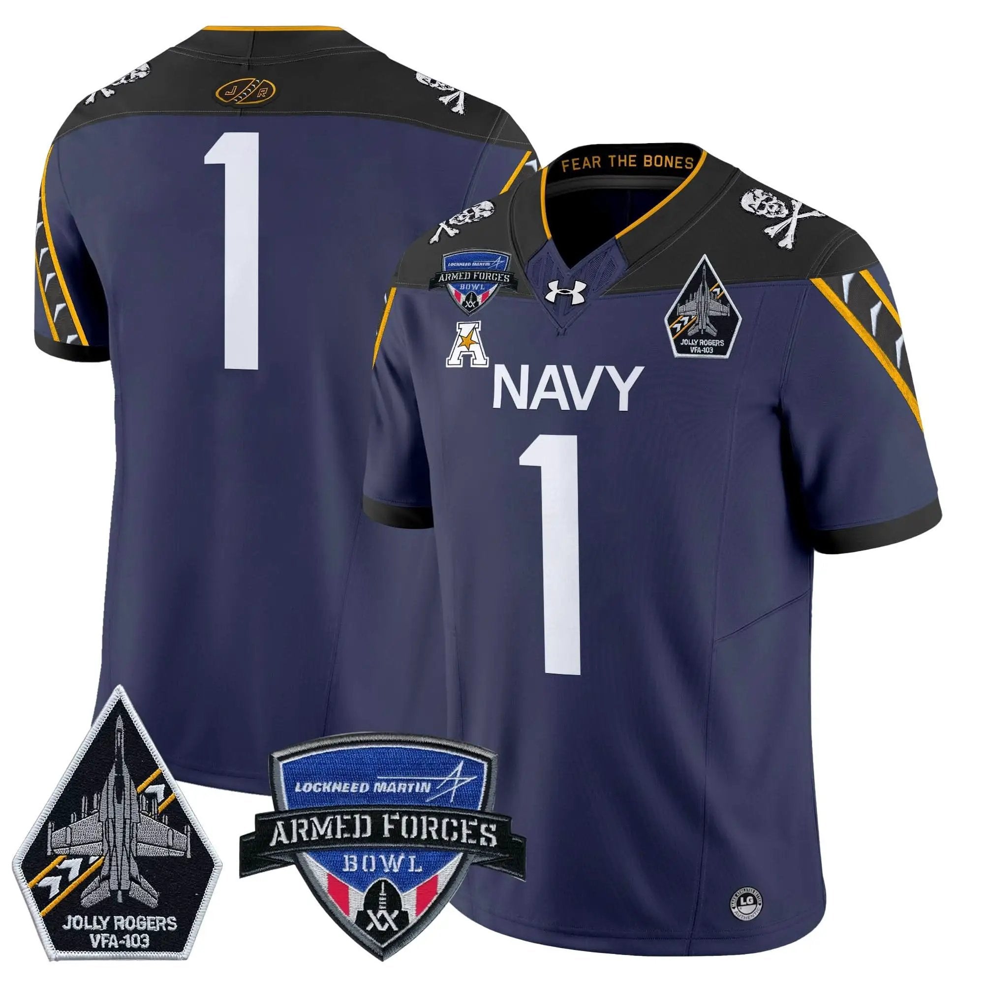 NM 2025 Armed Forces Bowl Patch Vapor Limited Jersey by Navy Midshipmen