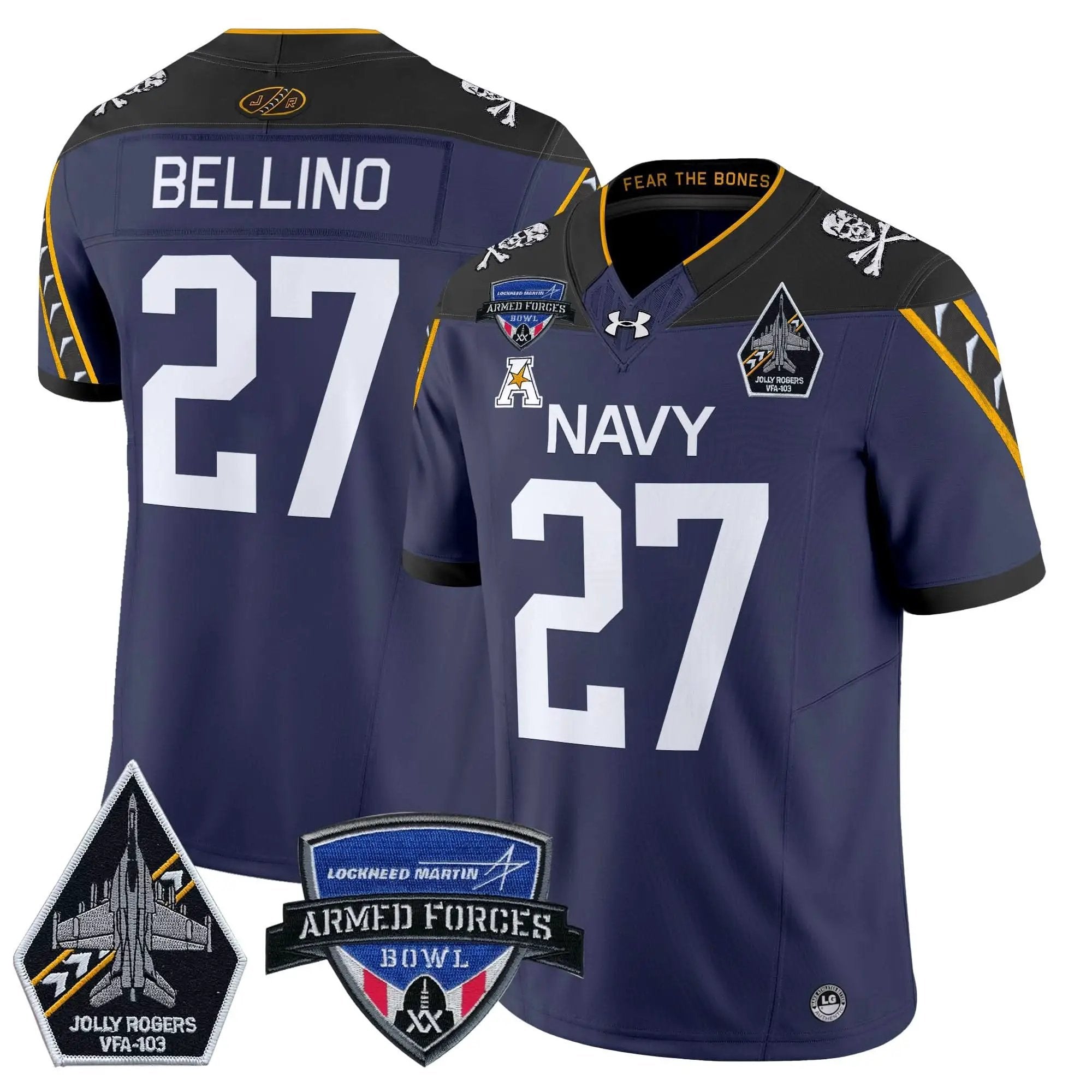 NM 2025 Armed Forces Bowl Patch Vapor Limited Jersey by Navy Midshipmen