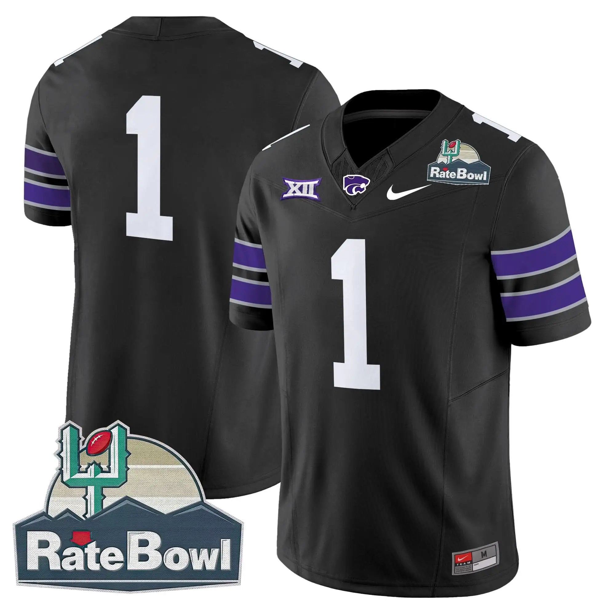 Kansas State Wildcats 2025 Rate Bowl Patch Vapor Limited Jersey by Kansas State Wildcats