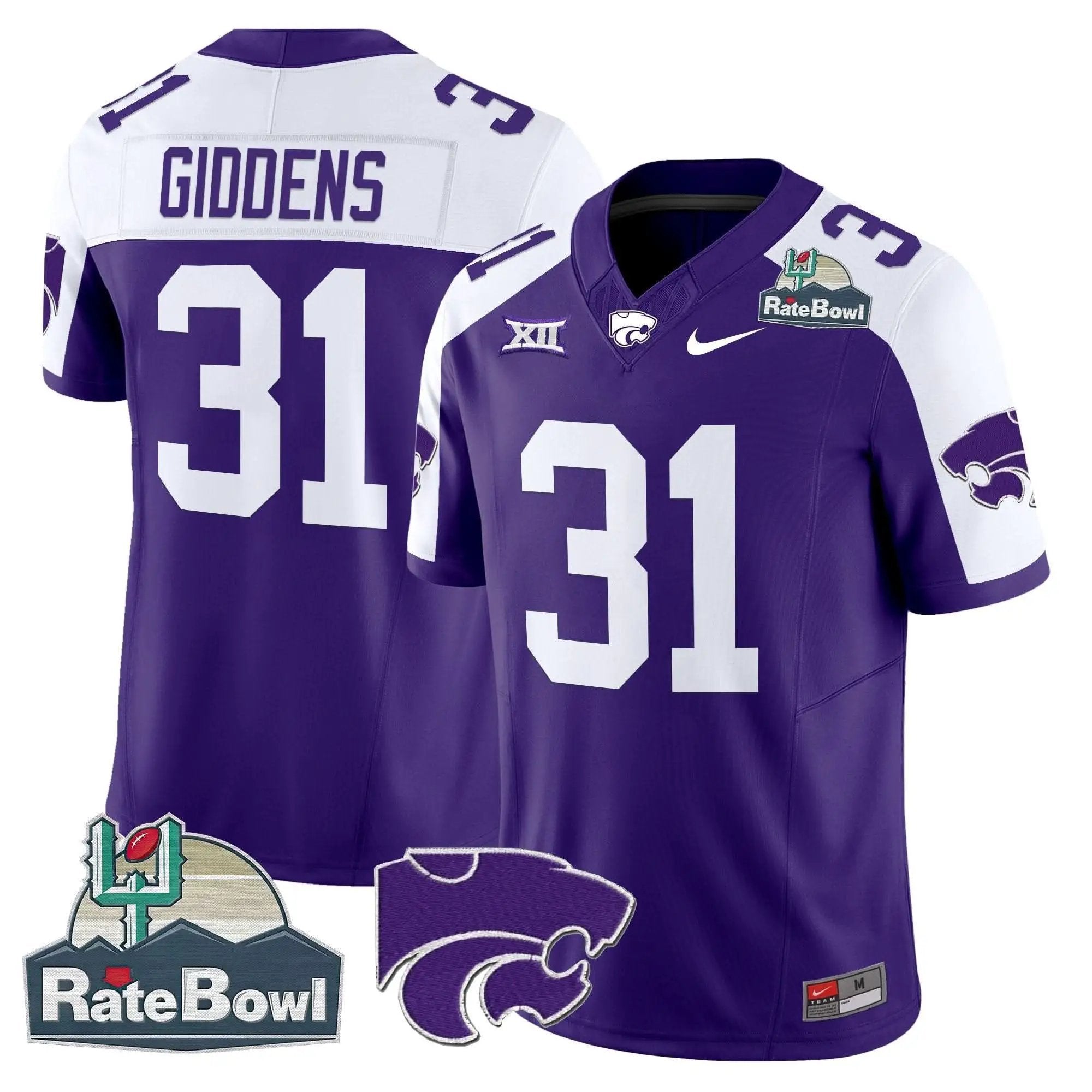 Kansas State Wildcats 2025 Rate Bowl Patch Vapor Limited Jersey by Kansas State Wildcats