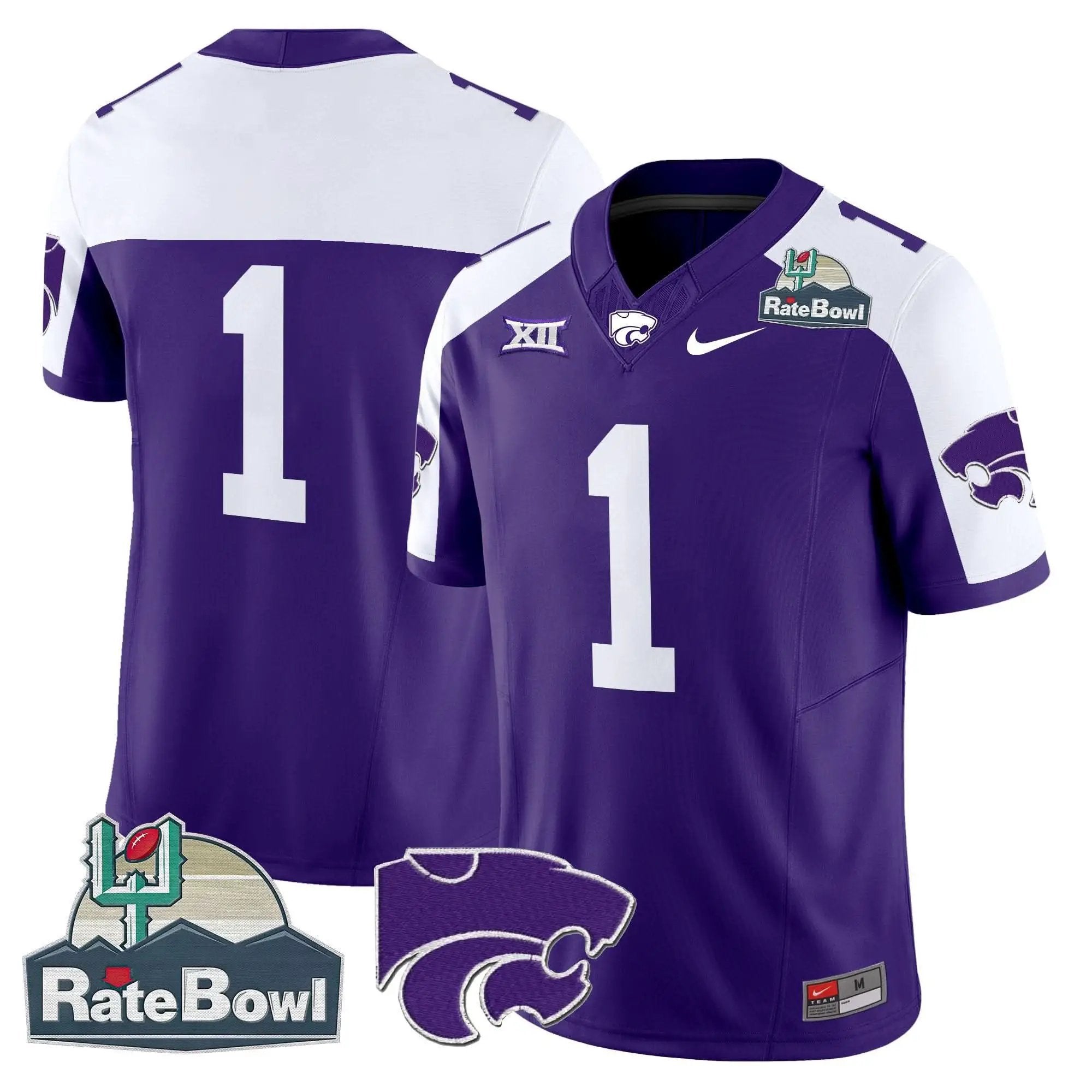 Kansas State Wildcats 2025 Rate Bowl Patch Vapor Limited Jersey by Kansas State Wildcats