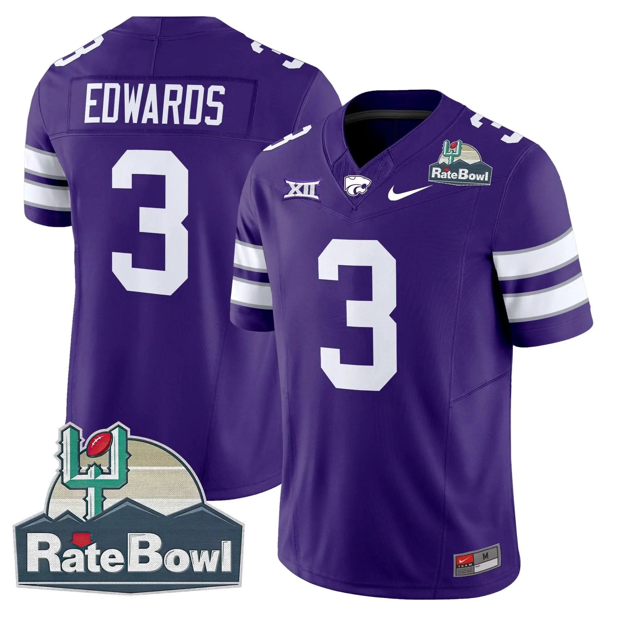 Kansas State Wildcats 2025 Rate Bowl Patch Vapor Limited Jersey by Kansas State Wildcats