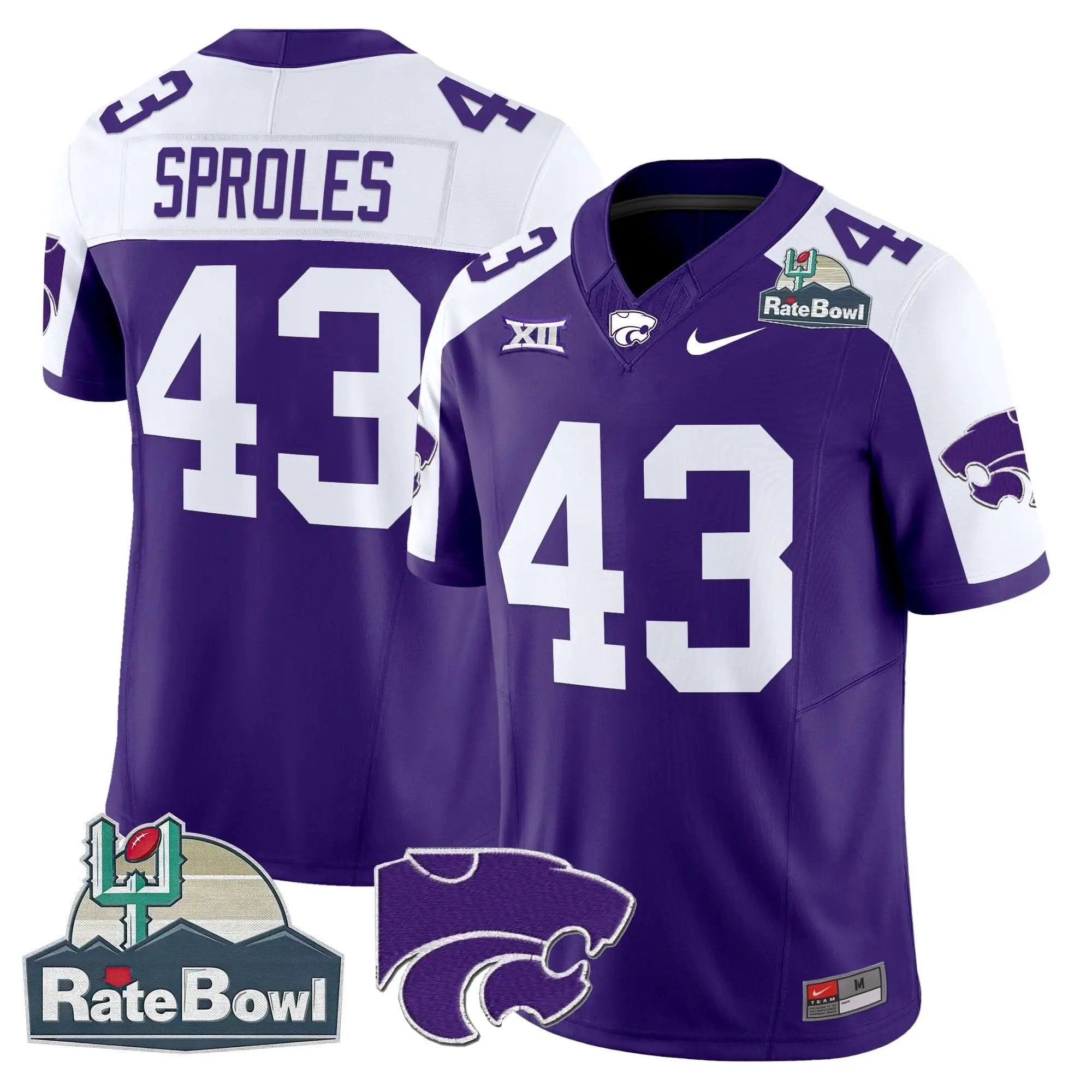 Kansas State Wildcats 2025 Rate Bowl Patch Vapor Limited Jersey by Kansas State Wildcats