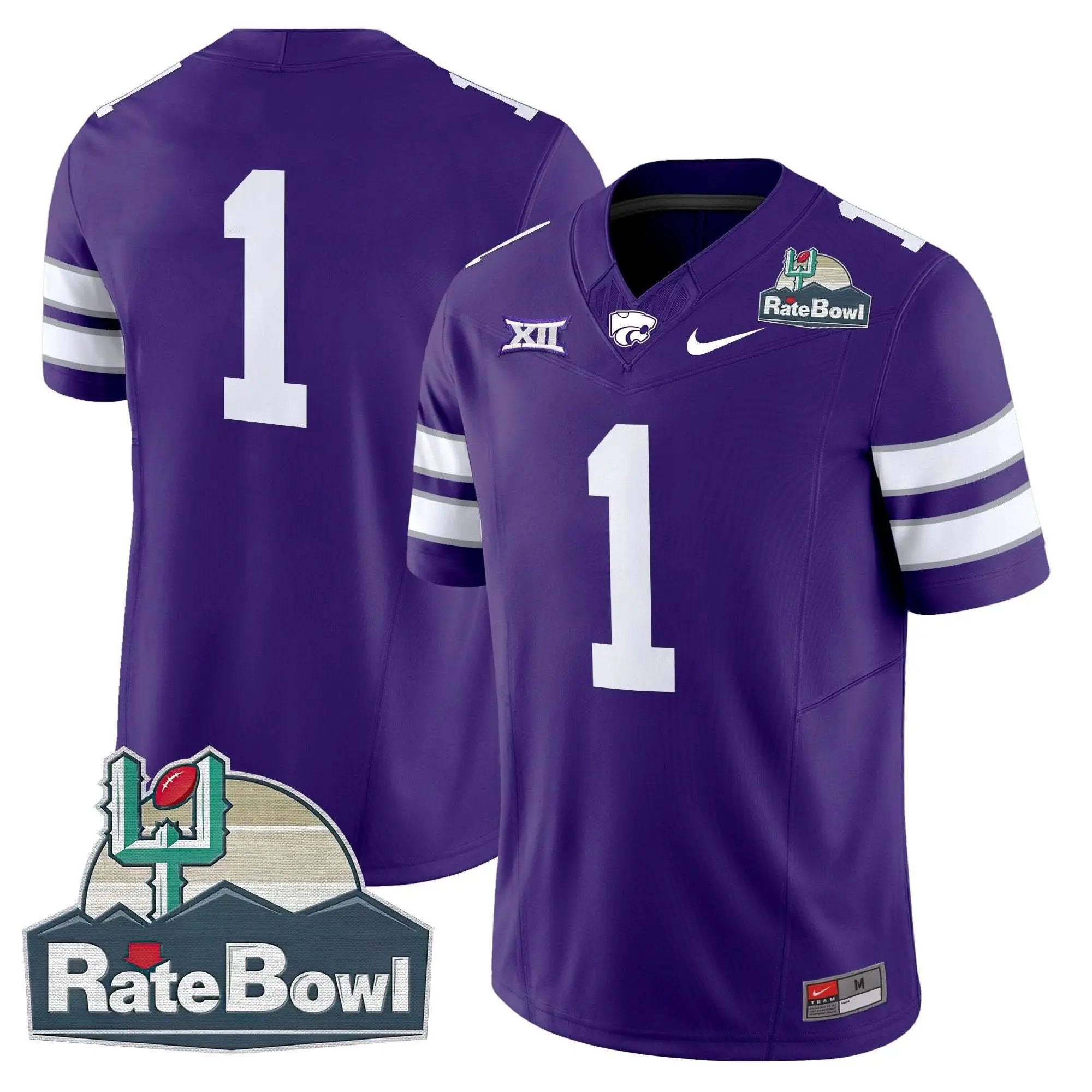 Kansas State Wildcats 2025 Rate Bowl Patch Vapor Limited Jersey by Kansas State Wildcats