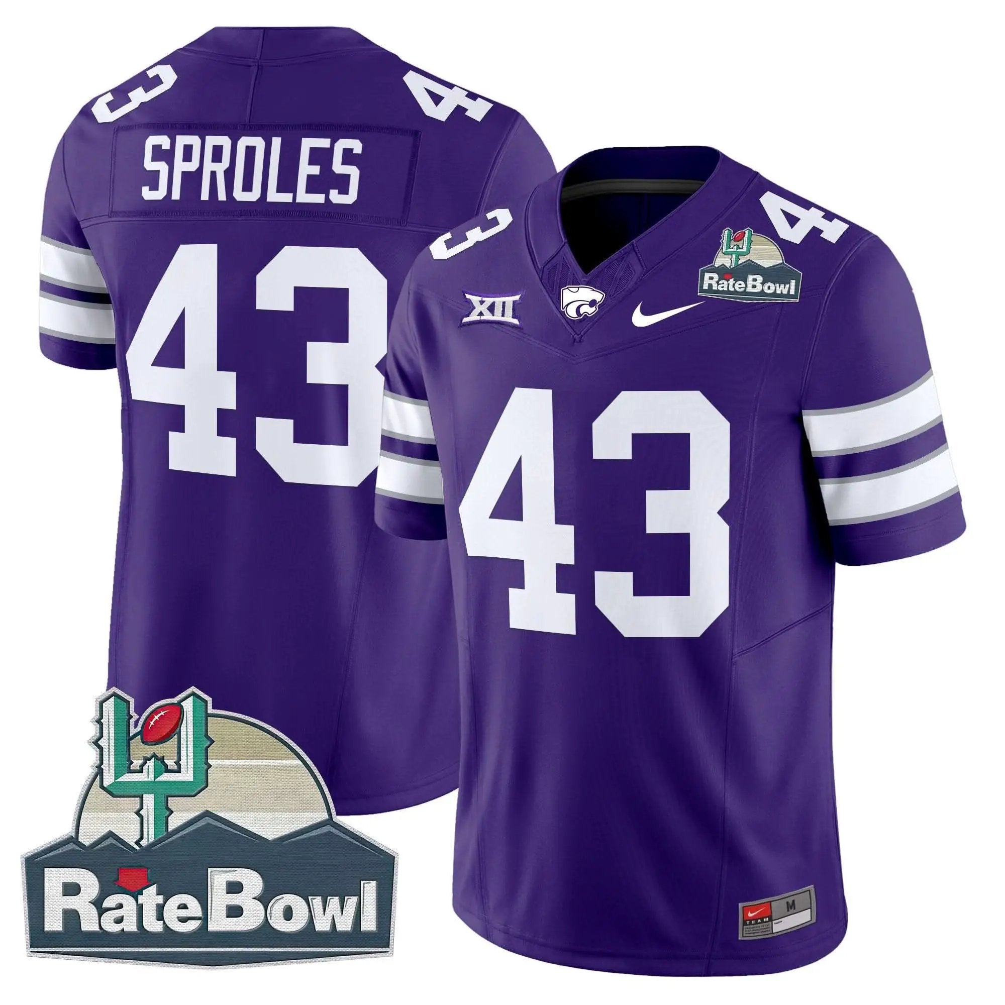 Kansas State Wildcats 2025 Rate Bowl Patch Vapor Limited Jersey by Kansas State Wildcats