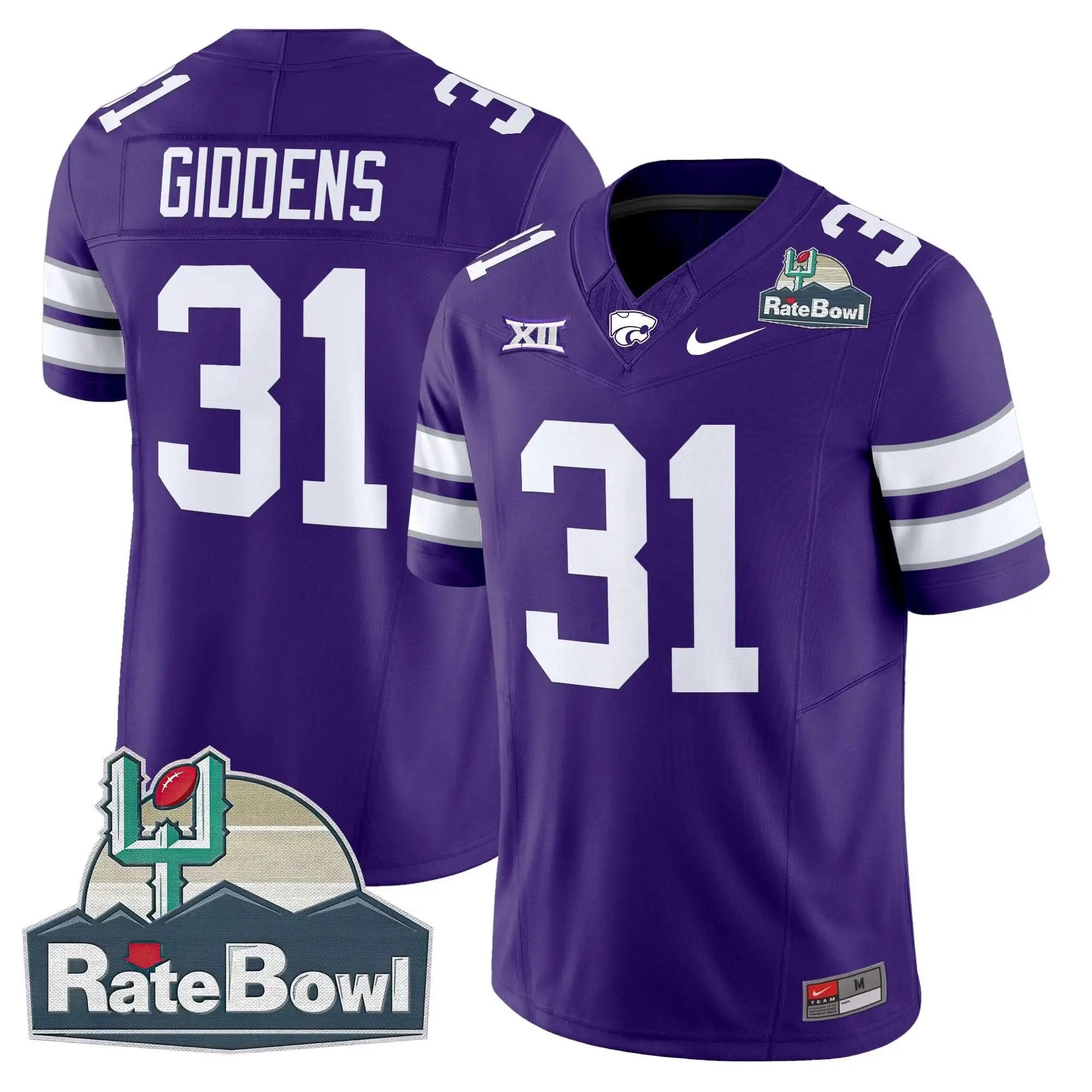 Kansas State Wildcats 2025 Rate Bowl Patch Vapor Limited Jersey by Kansas State Wildcats