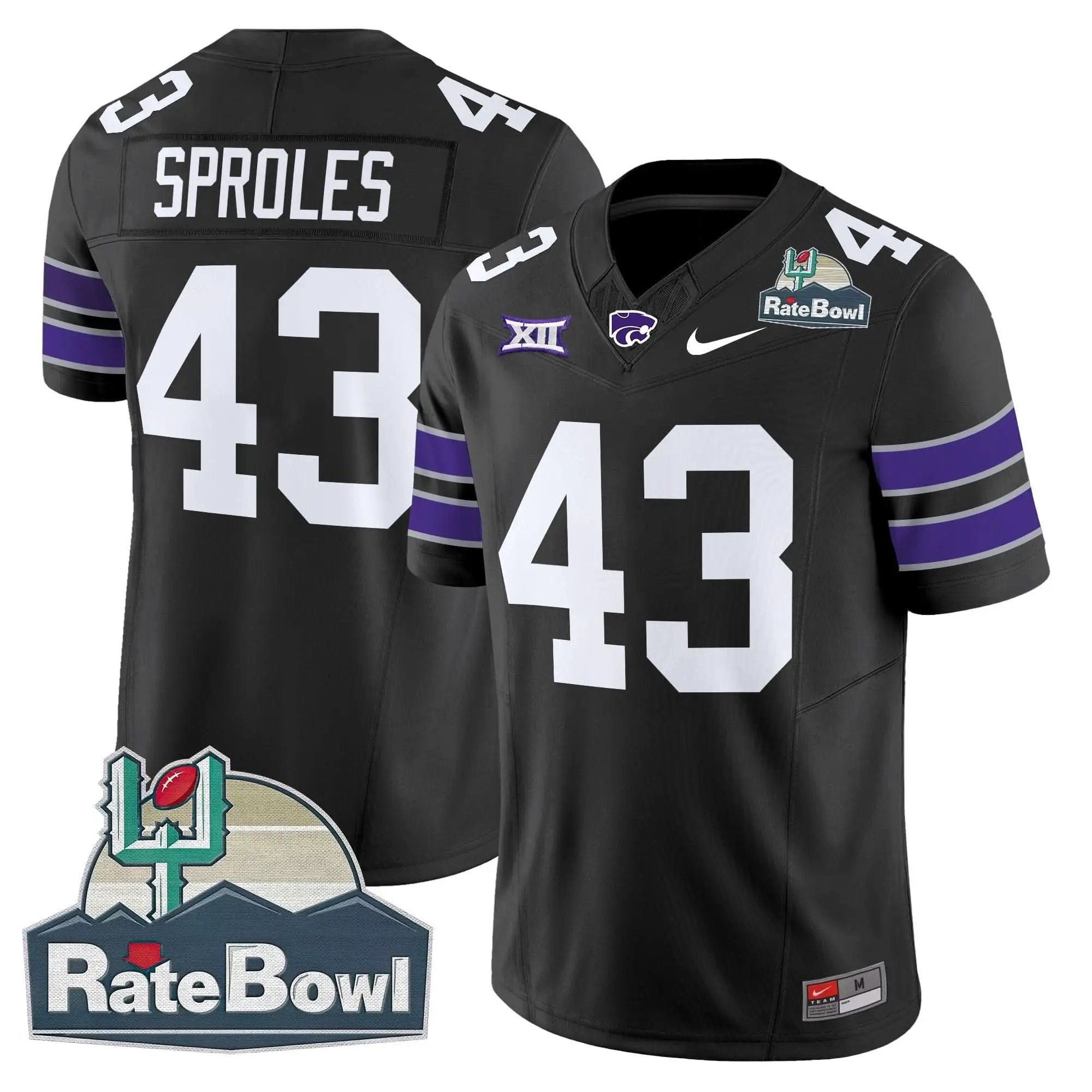 Kansas State Wildcats 2025 Rate Bowl Patch Vapor Limited Jersey by Kansas State Wildcats