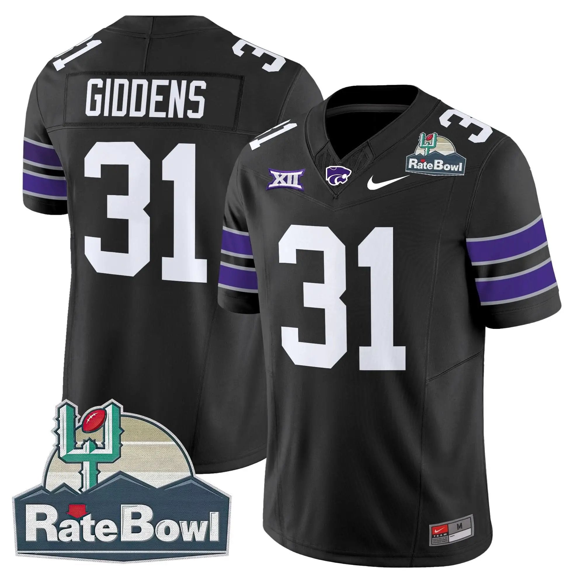 Kansas State Wildcats 2025 Rate Bowl Patch Vapor Limited Jersey by Kansas State Wildcats