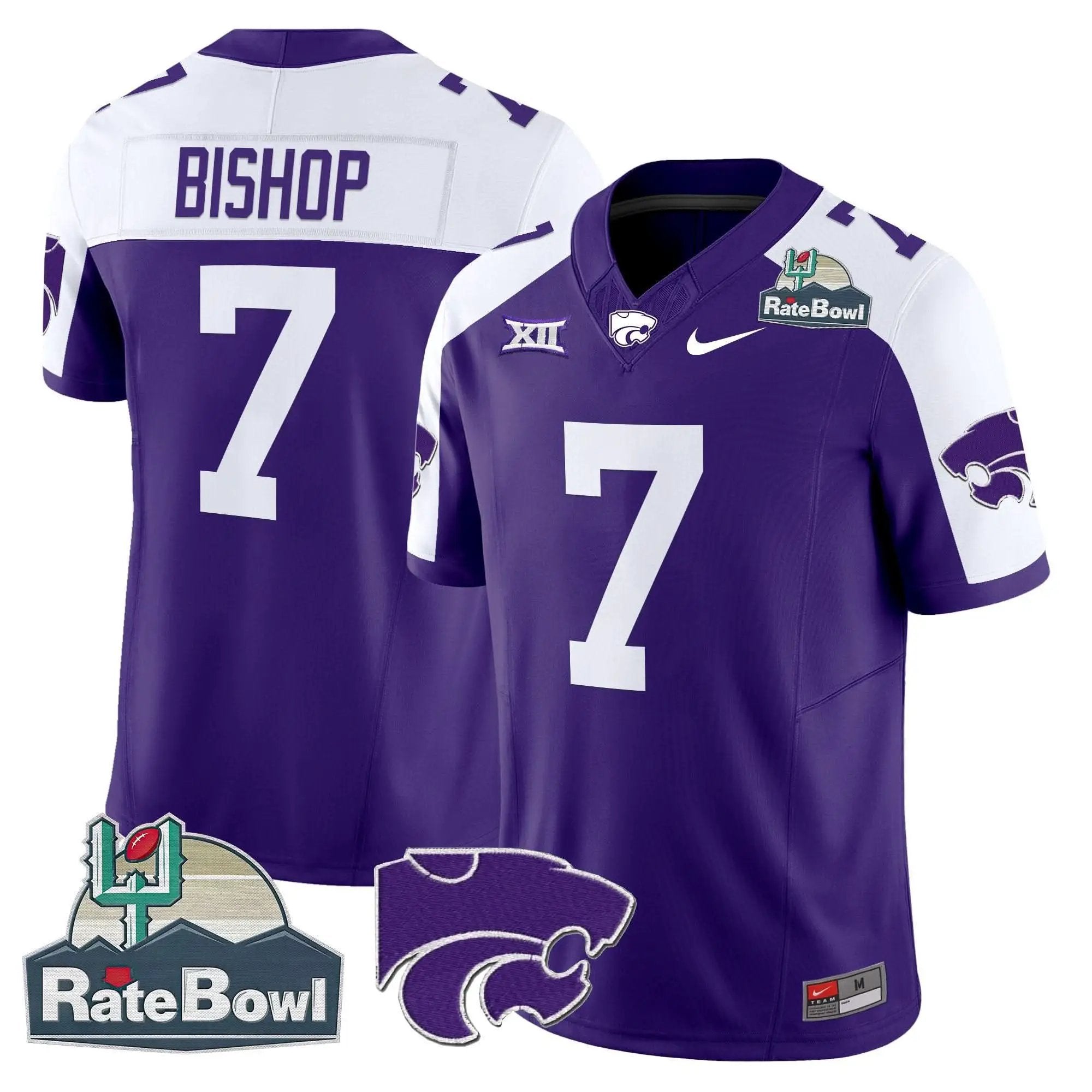 Kansas State Wildcats 2025 Rate Bowl Patch Vapor Limited Jersey by Kansas State Wildcats